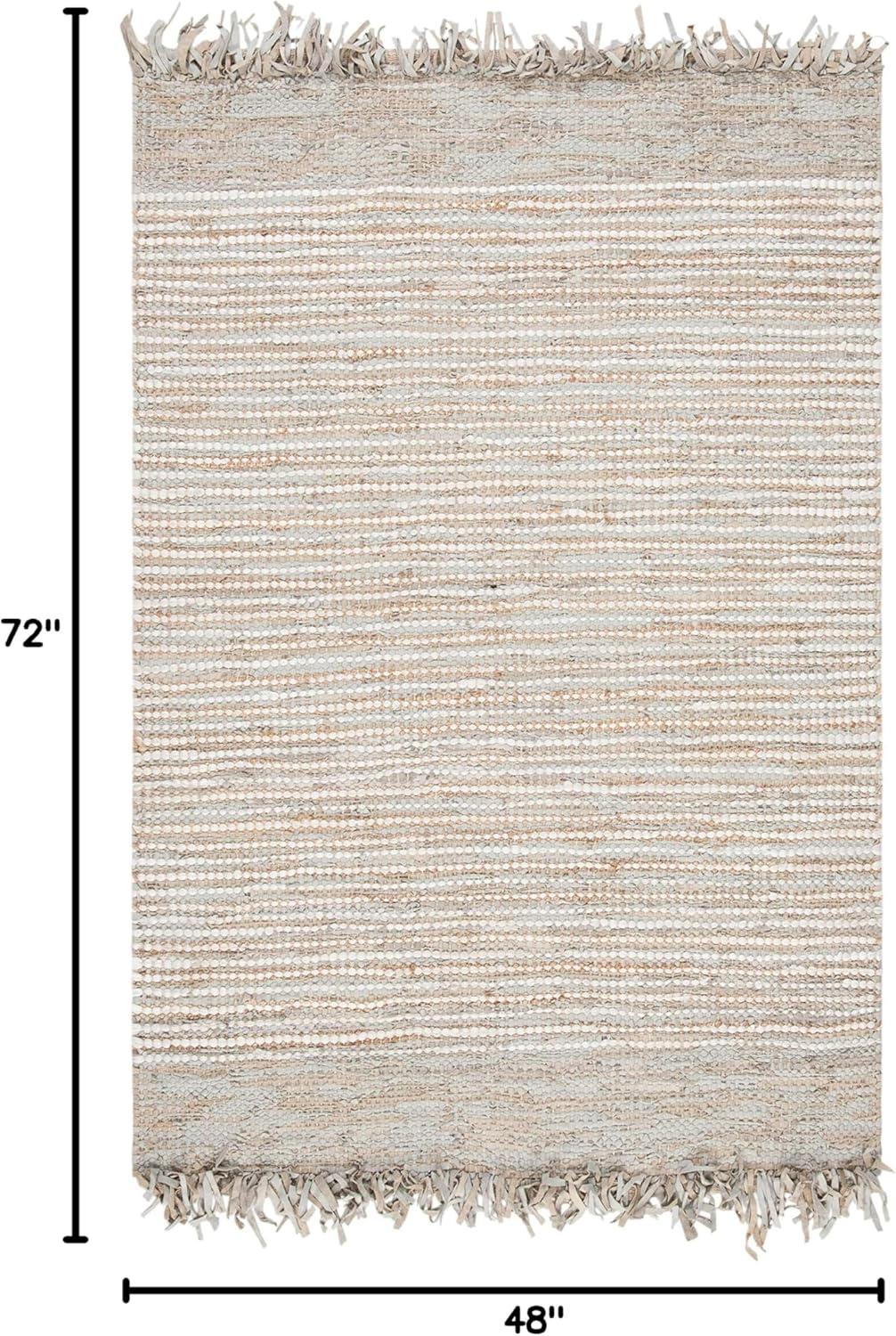 Vintage Leather VTL373 Hand Woven Area Rug - Beige/Multi - 4'x6' - Safavieh.