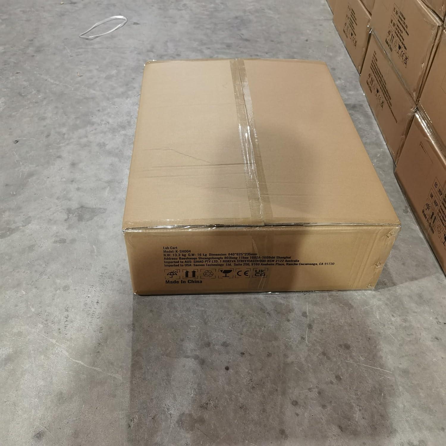 VEVOR Lab Rolling Cart, 2-Shelf Stainless Steel Rolling Cart, Lab Serving Cart with Swivel Casters, Dental Utility Cart for Clinic, Lab, Hospital, Salon, 15.16"x21.57"x34.06"