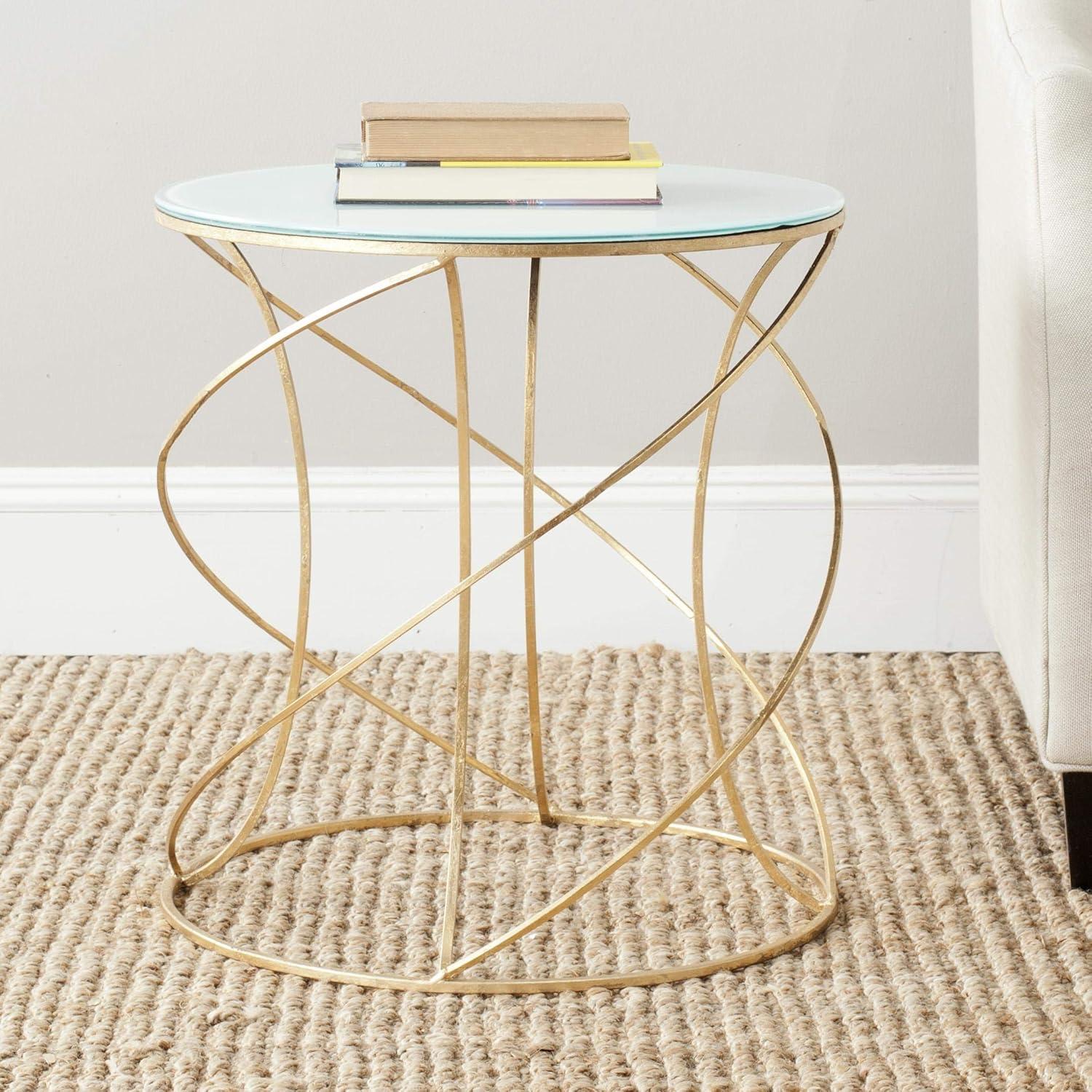 Cagney Accent Table - Gold/Black Glass - Safavieh.