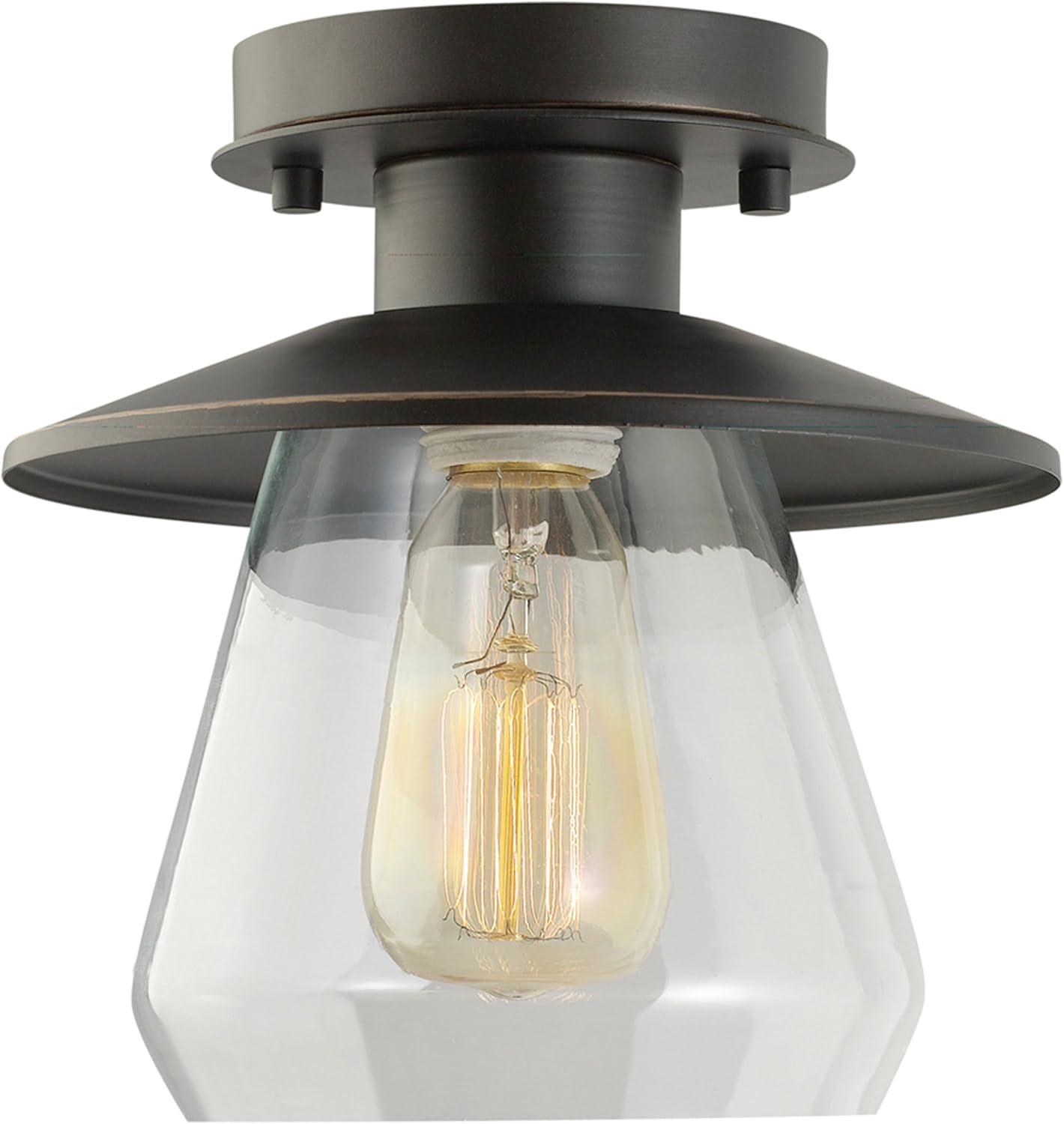 Globe Electric Nate 8.14 in. H X 8 in. W X 8 in. L Oil Rubbed Bronze Ceiling Light