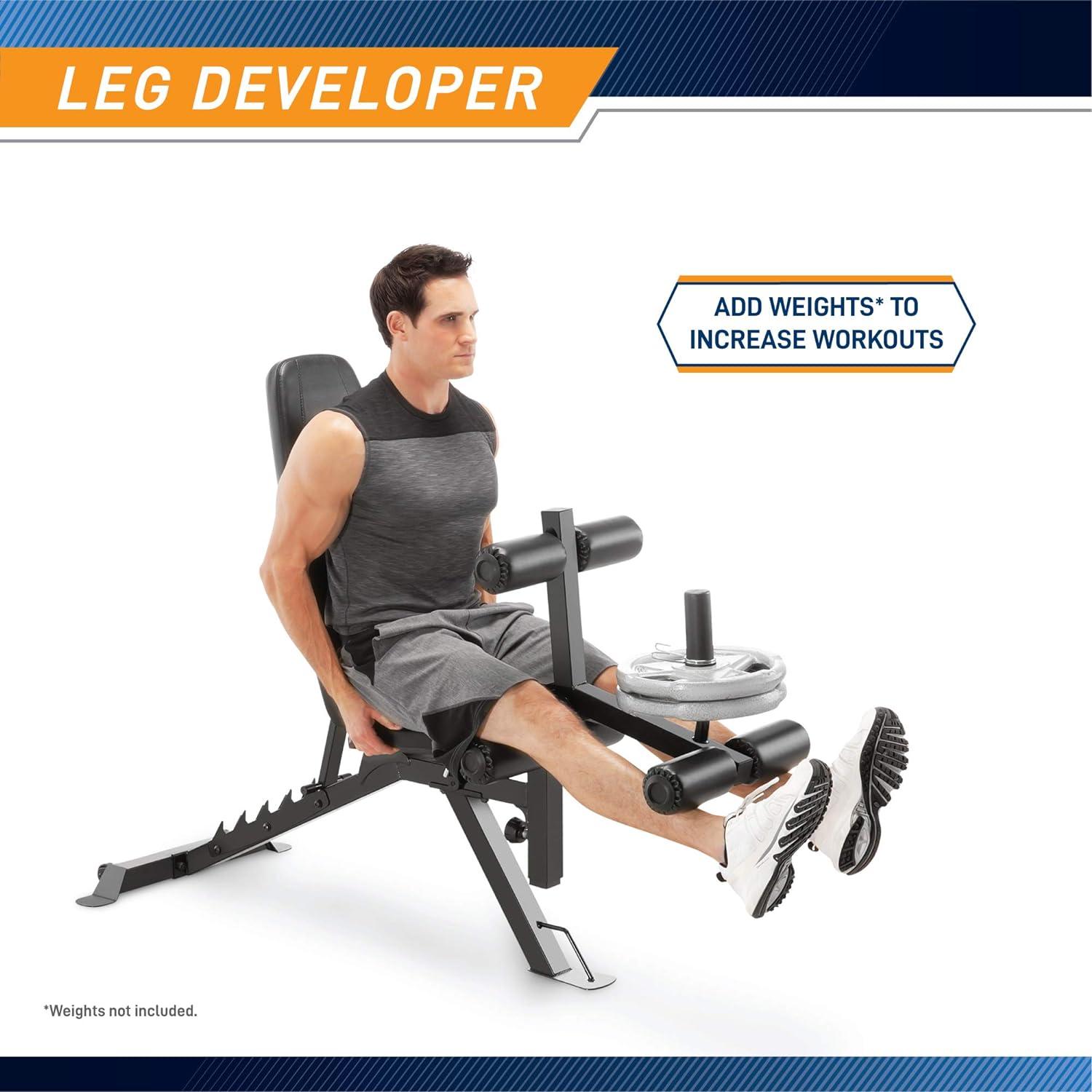 Marcy Deluxe Utility Weight Bench - Red/Black