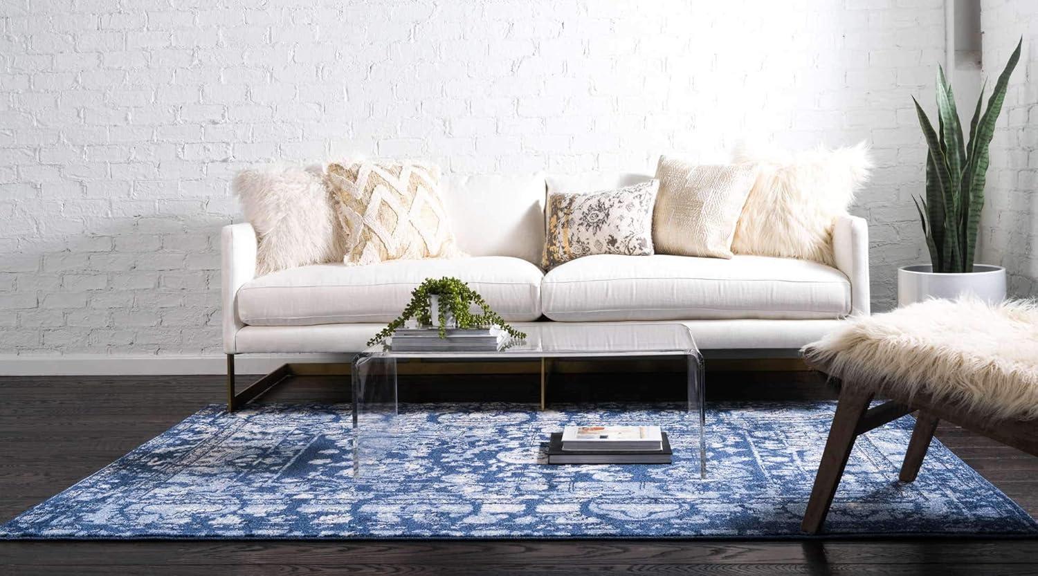 Unique Loom 3' 1 x 5' 3 Blue La Jolla Vintage Area Rug