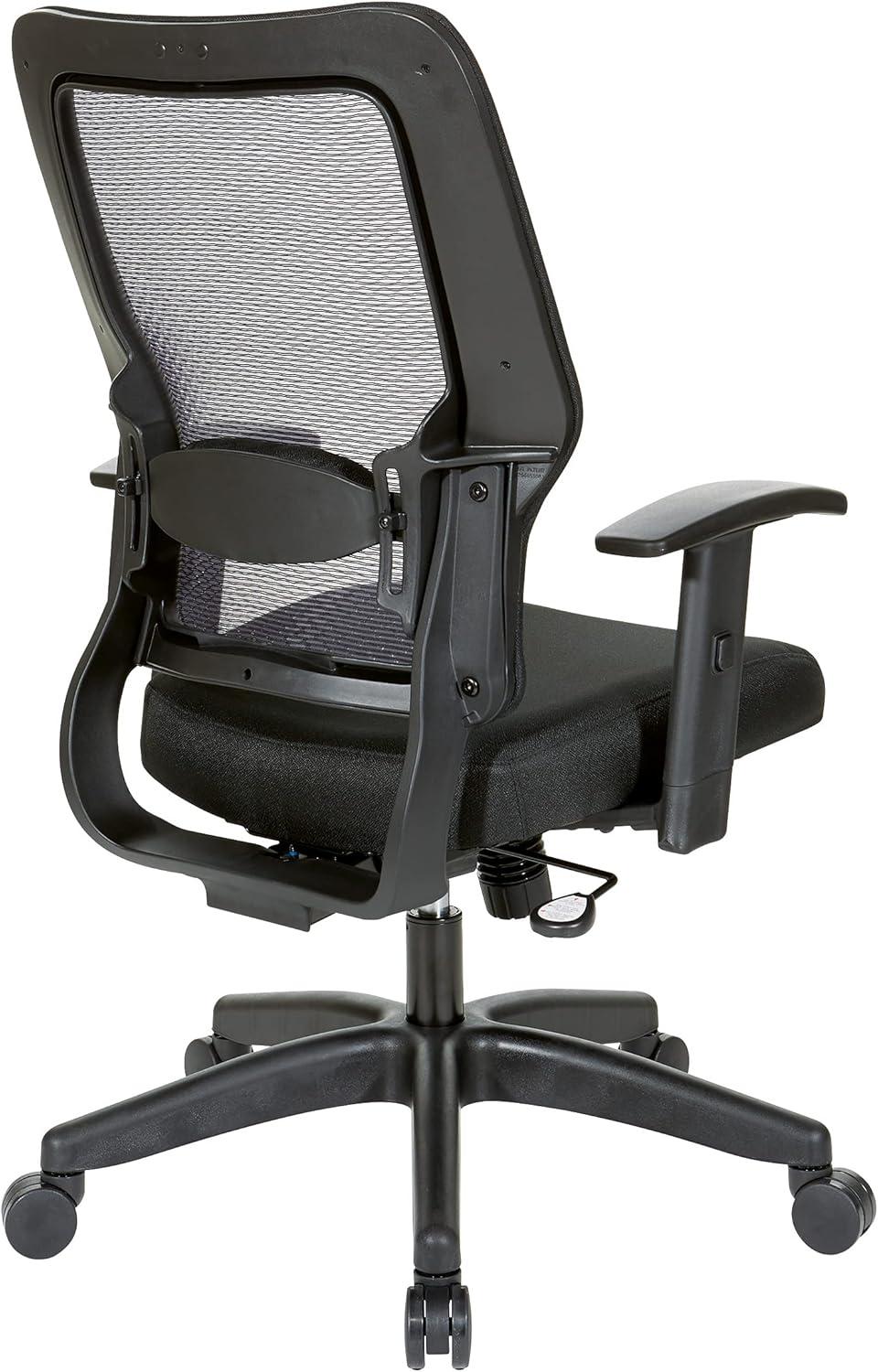 Space Seating 24/7 Intense Use Office Chair Breathable Air Grid in Black Fabric