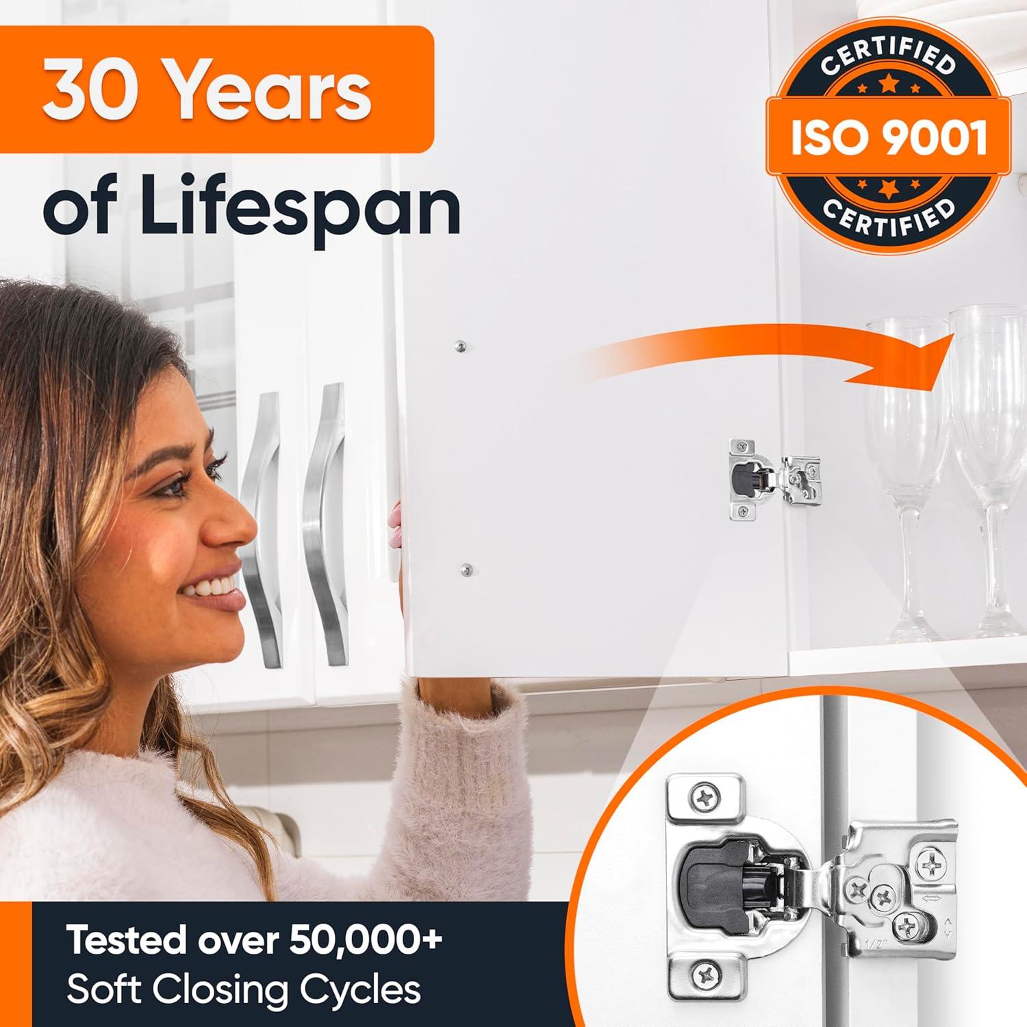 Decobasics 105 Degree 3 Way Adjustability 1/2" Overlay Hinge