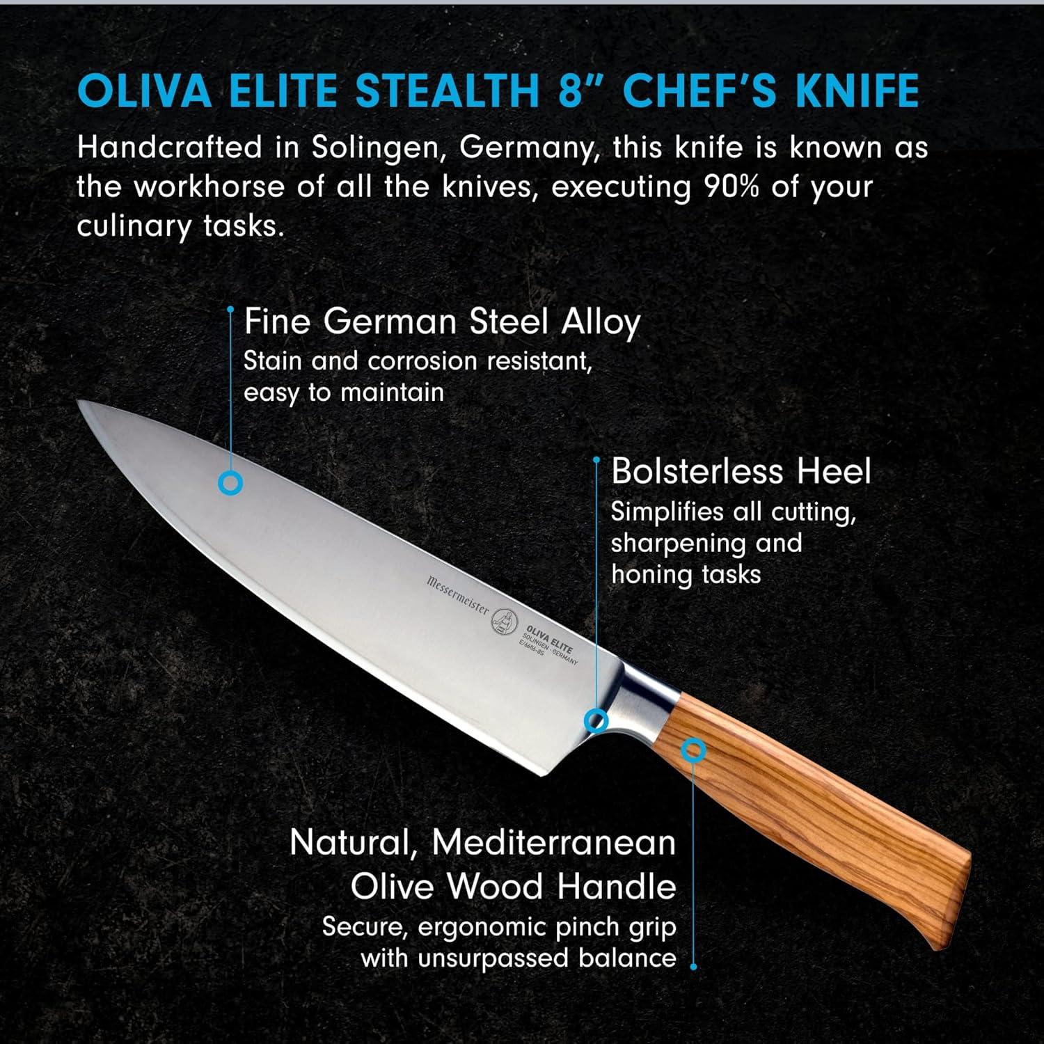 Messermeister Oliva Elite 8-inch Stealth Chef's Knife