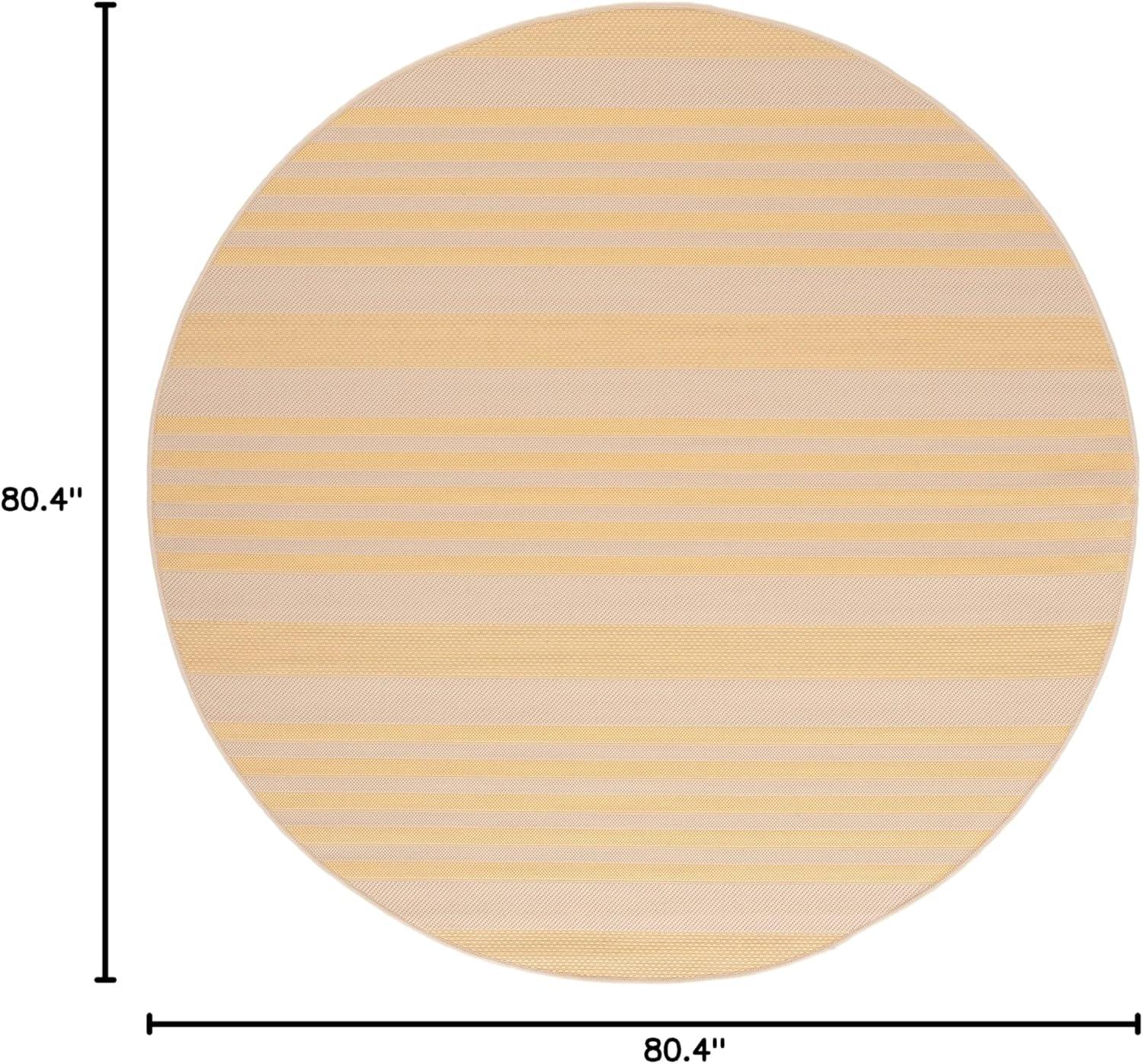 Courtyard CY6062 Power Loomed Indoor and Outdoor Indoor and Outdoor Area Rug - Gold/Beige - 6' round - Safavieh.
