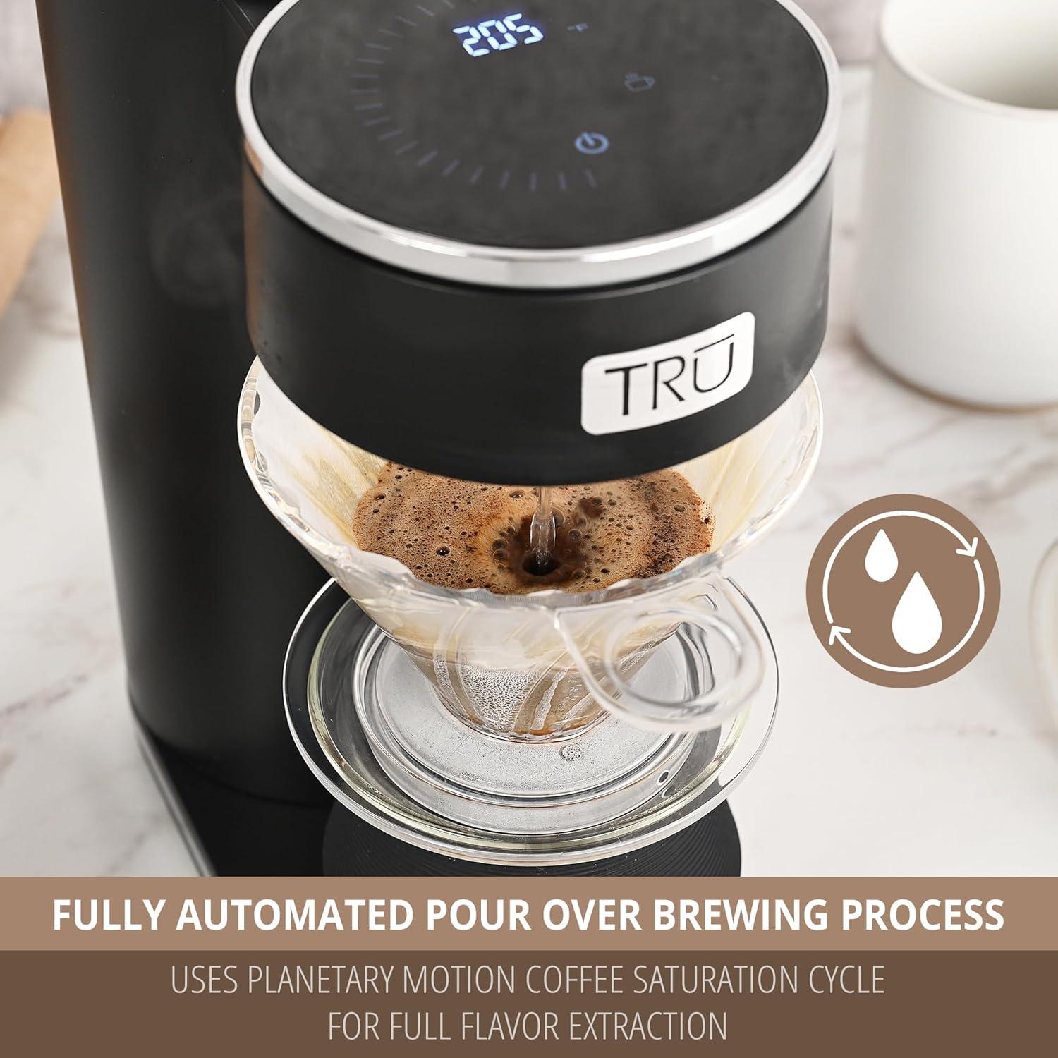 TRU Digital Control Pour Over Black 12-Cup Drip Coffee Maker