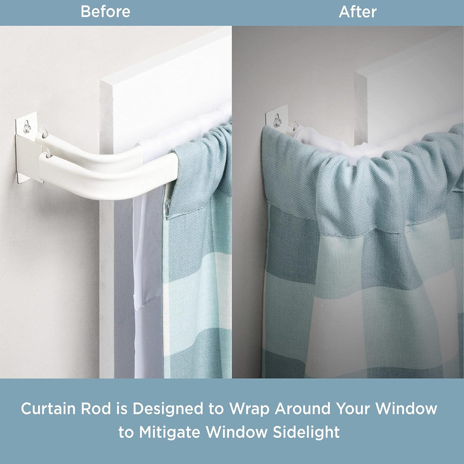 Kenney 48-86" Basic Steel Adjustable Double Curtain Rod, White