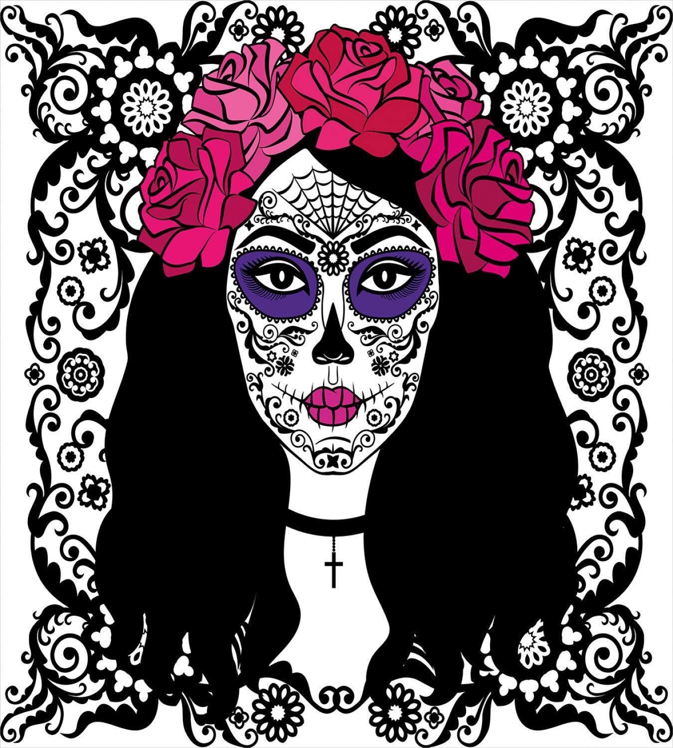 Ambesonne Sugar Skull Modern & Contemporary Duvet Cover