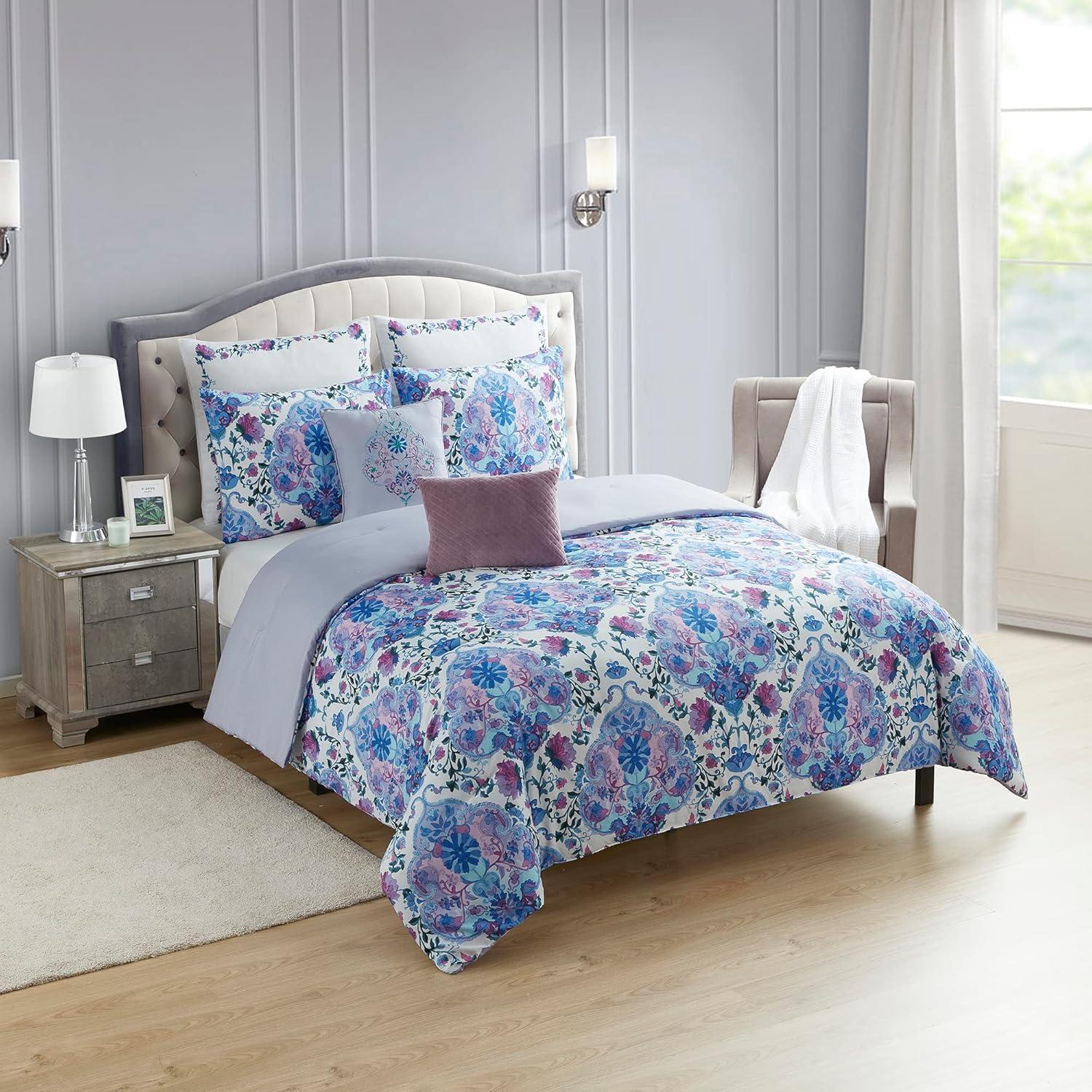 7pc Juliette Floral Printed Comforter Set - Queen