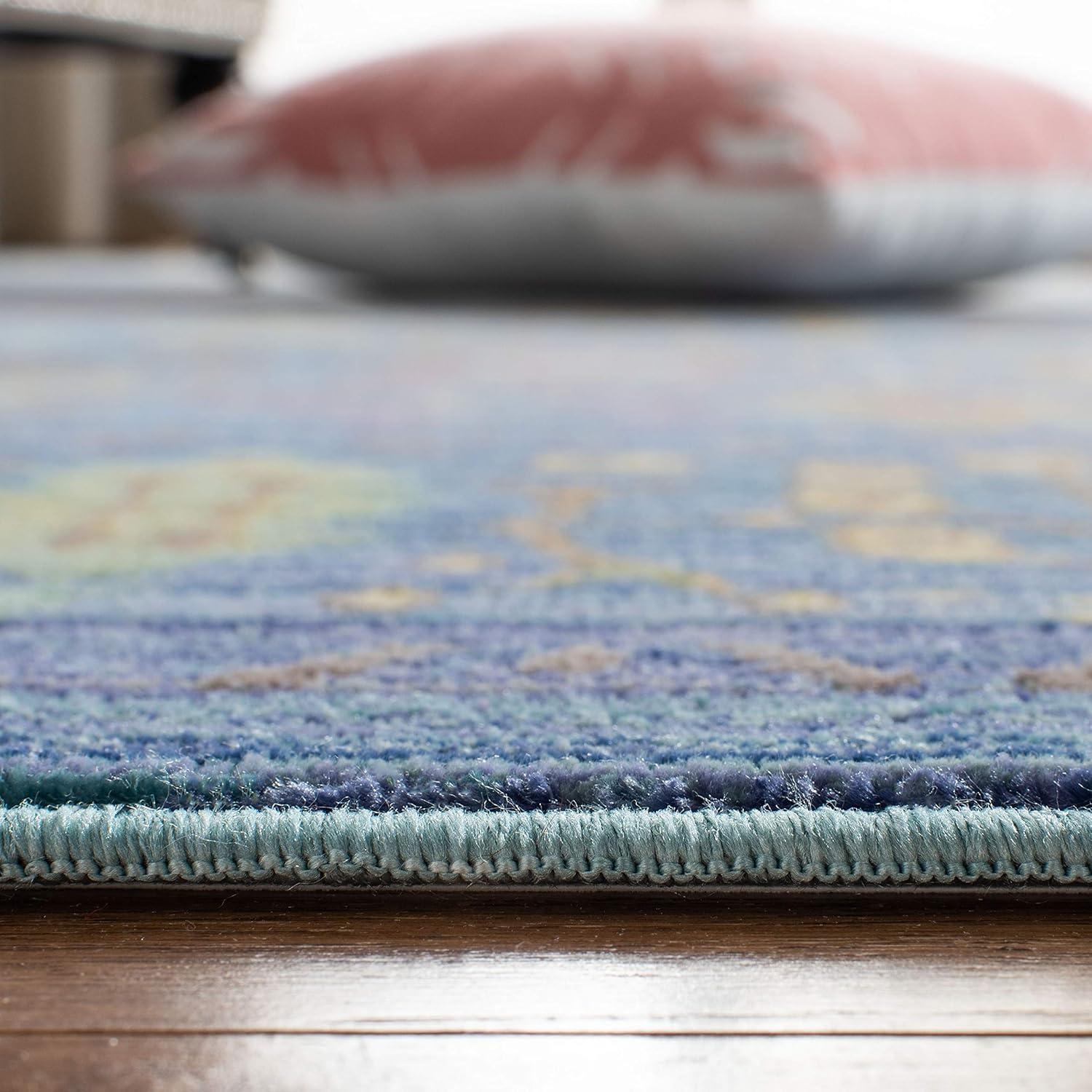 Valencia VAL108 Power Loomed Indoor Area Rug - Blue/Multi - 4'x6' - Safavieh