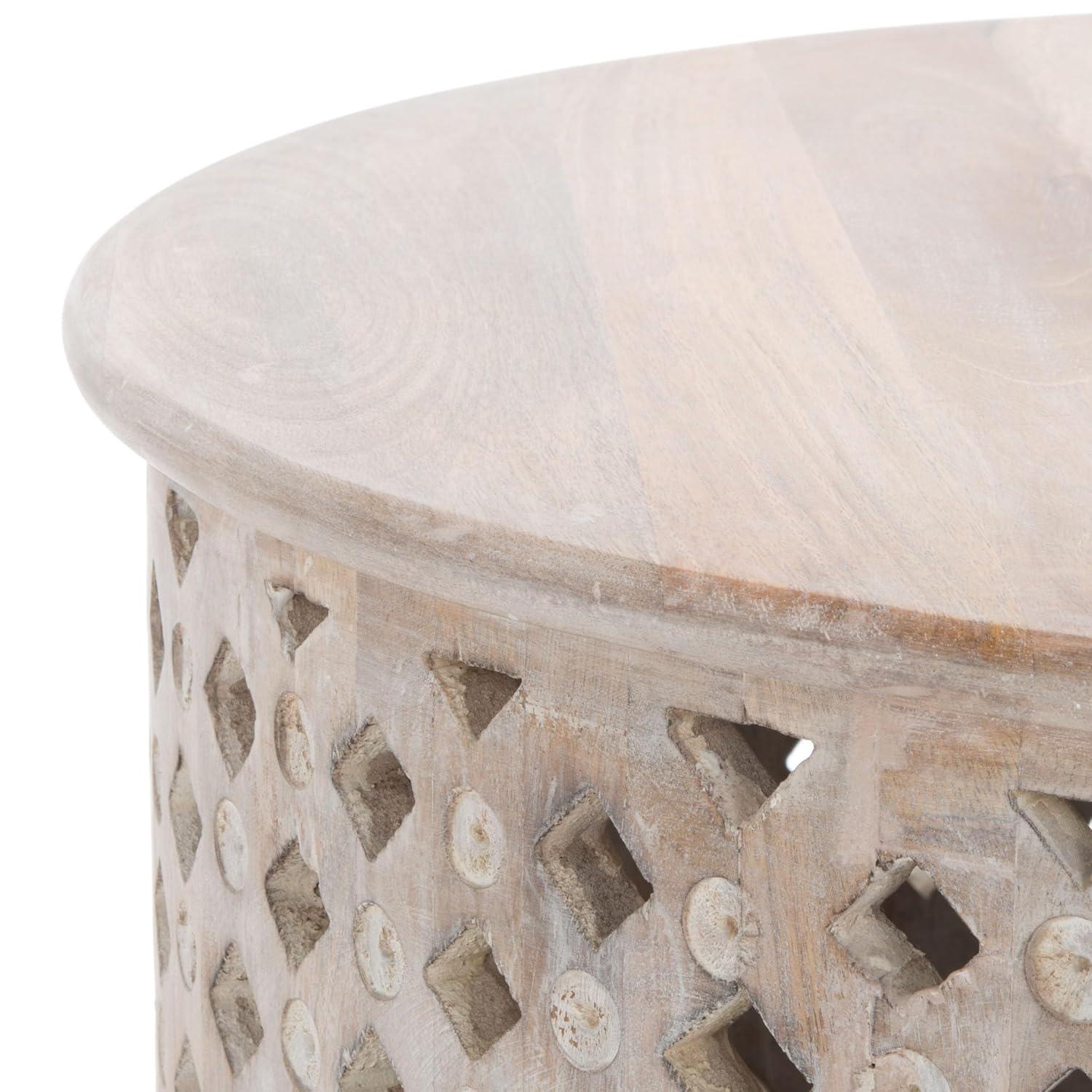 SAFAVIEH Kyrith Rustic Round Coffee Table, Burnt Natural