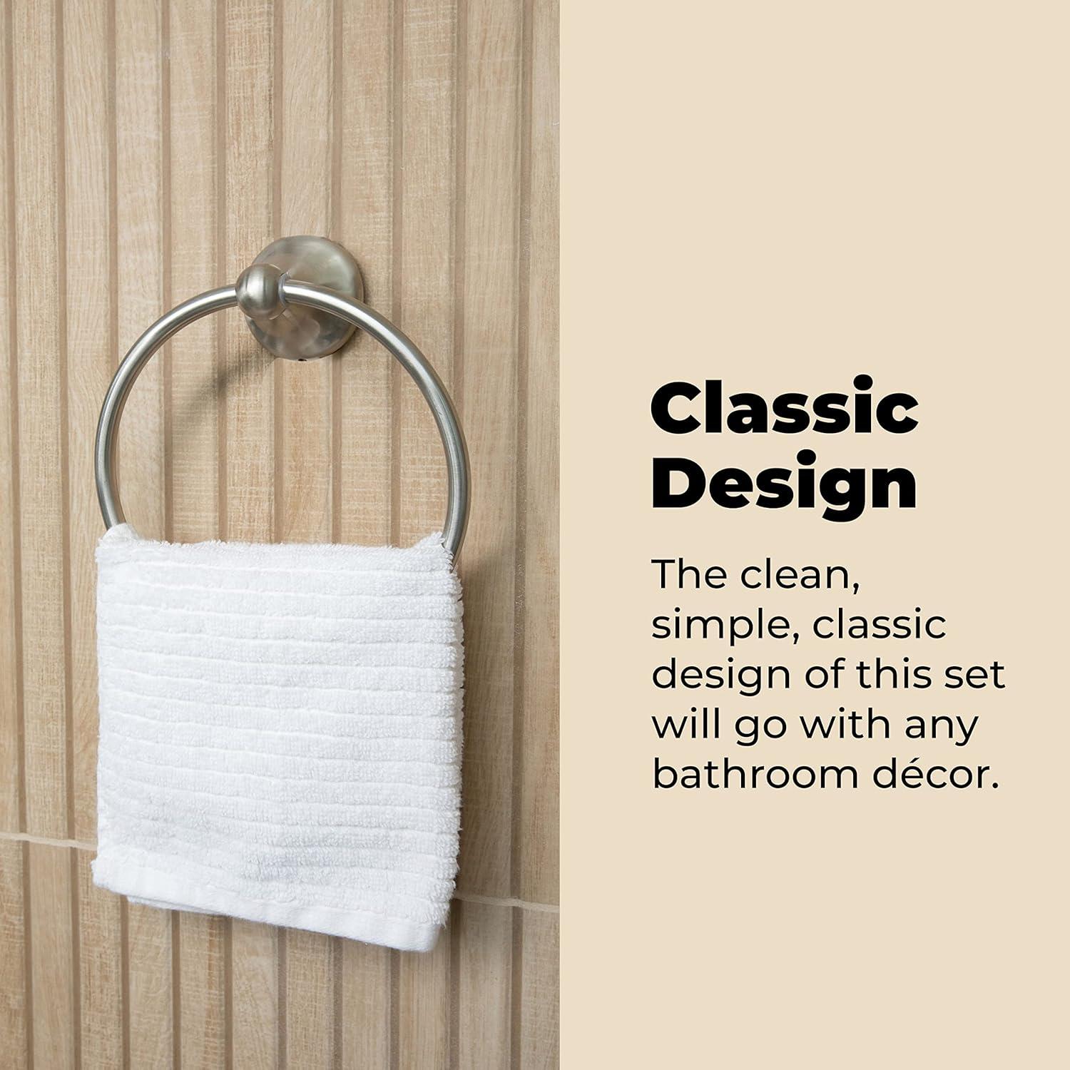 Satin Nickel 5-Piece Bathroom Hardware Accessory Set