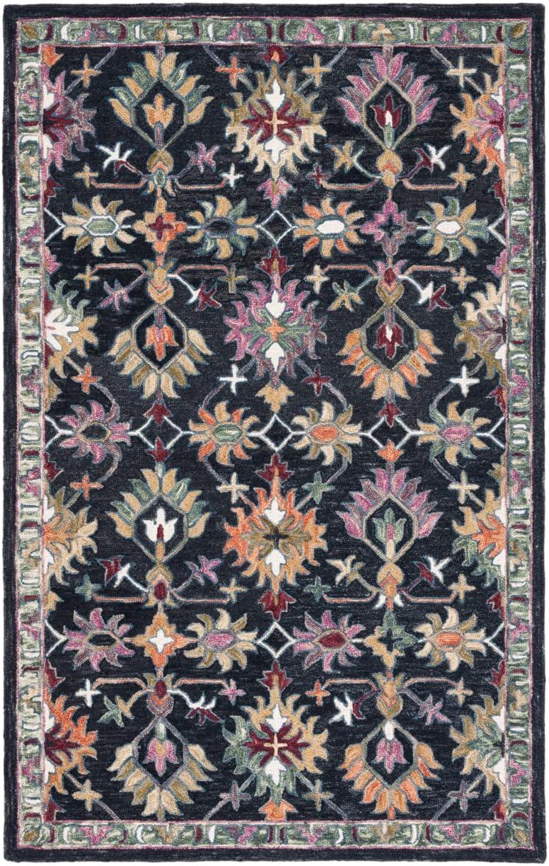 Aspen Black and Pink Handmade Wool Tufted Rug