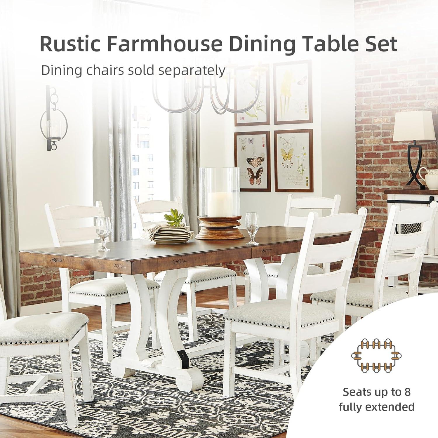 Signature Design By Ashley Casual Valebeck Counter Height Dining Table White/Brown