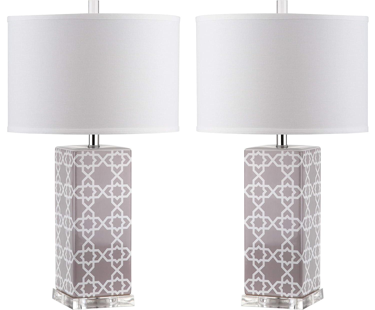 Quatrefoil Table Lamp (Set of 2) - 27 Inch Height - LIT4133 - Grey - Safavieh