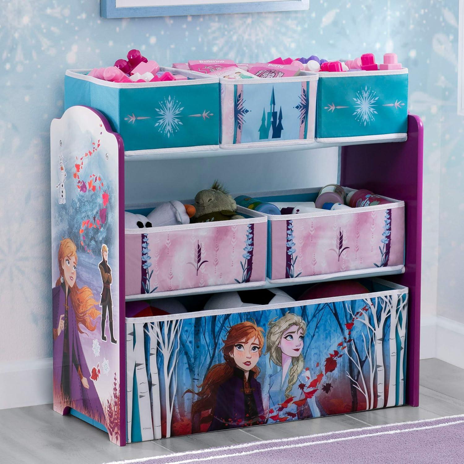 Disney Frozen 2 Design and Store 6 Bin Kids' Toy Organizer - Delta Children