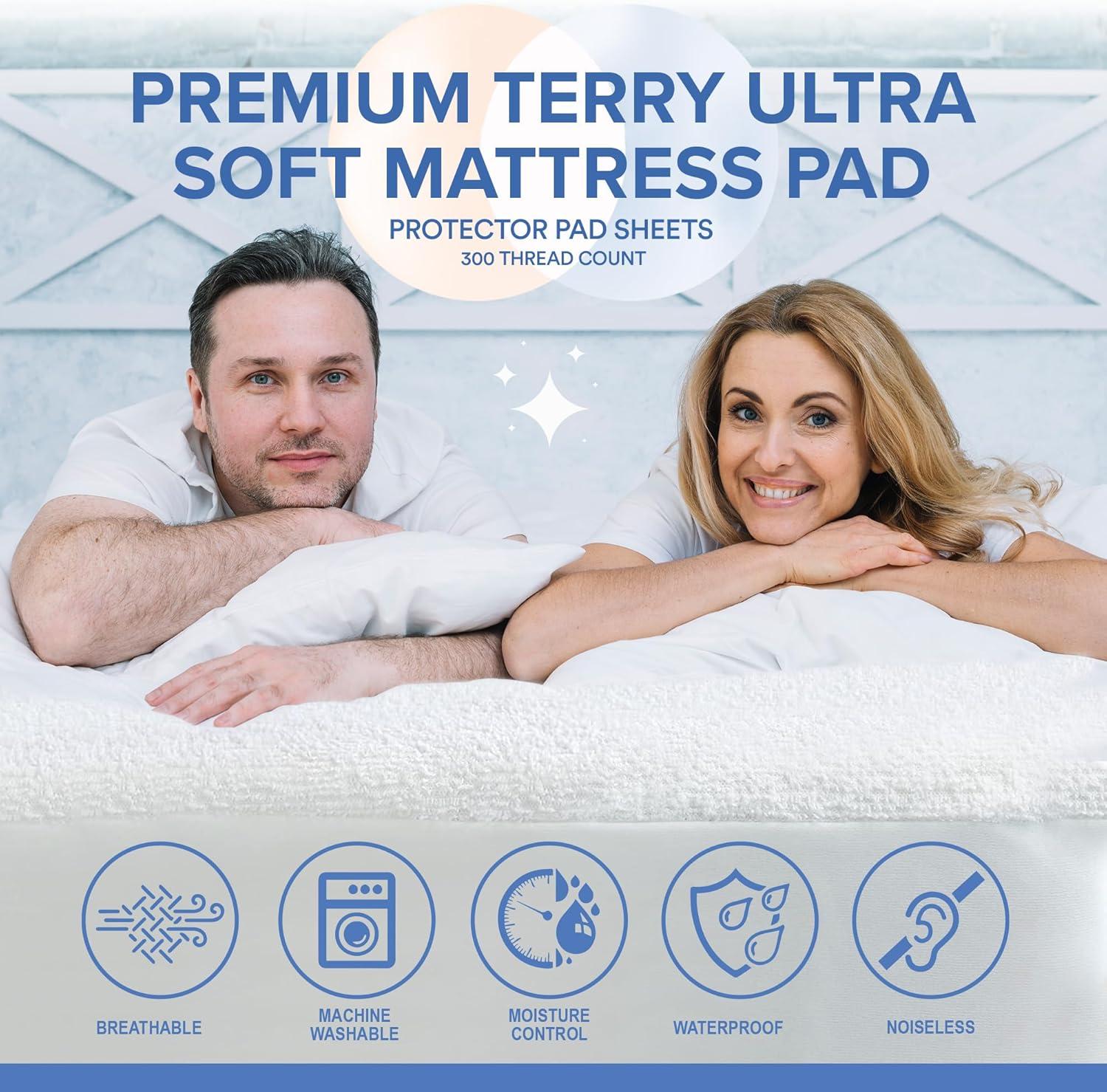 Continental Bedding Waterproof Terry Fitted Mattress Protector Sheet - Twin Size