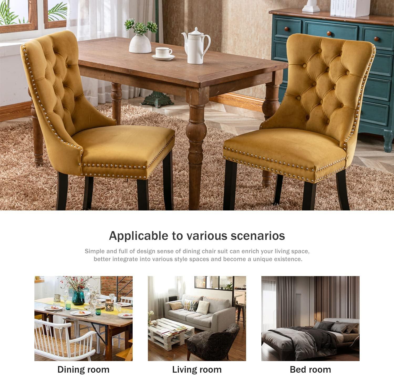 Rosdorf Park Allena Tufted Velvet/Linen Wing Back Parsons Chair (Set of 2)