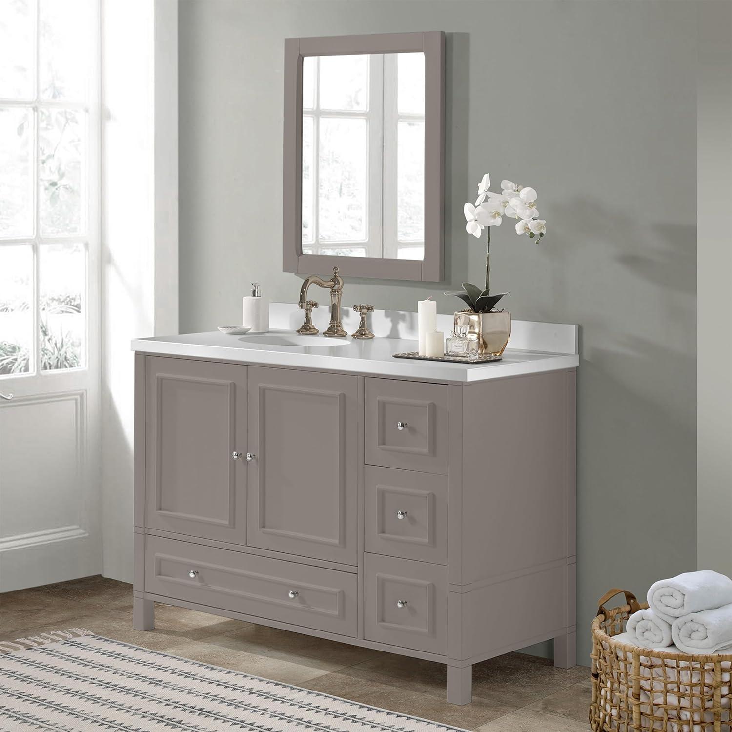 48" Williamsburg Gray Double Freestanding Vanity Cabinet