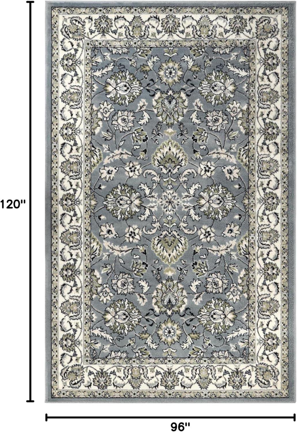 Superior Traditional Floral Area Rug 8' x 10', Indoor Rugs For Living Room Bedroom, Cream