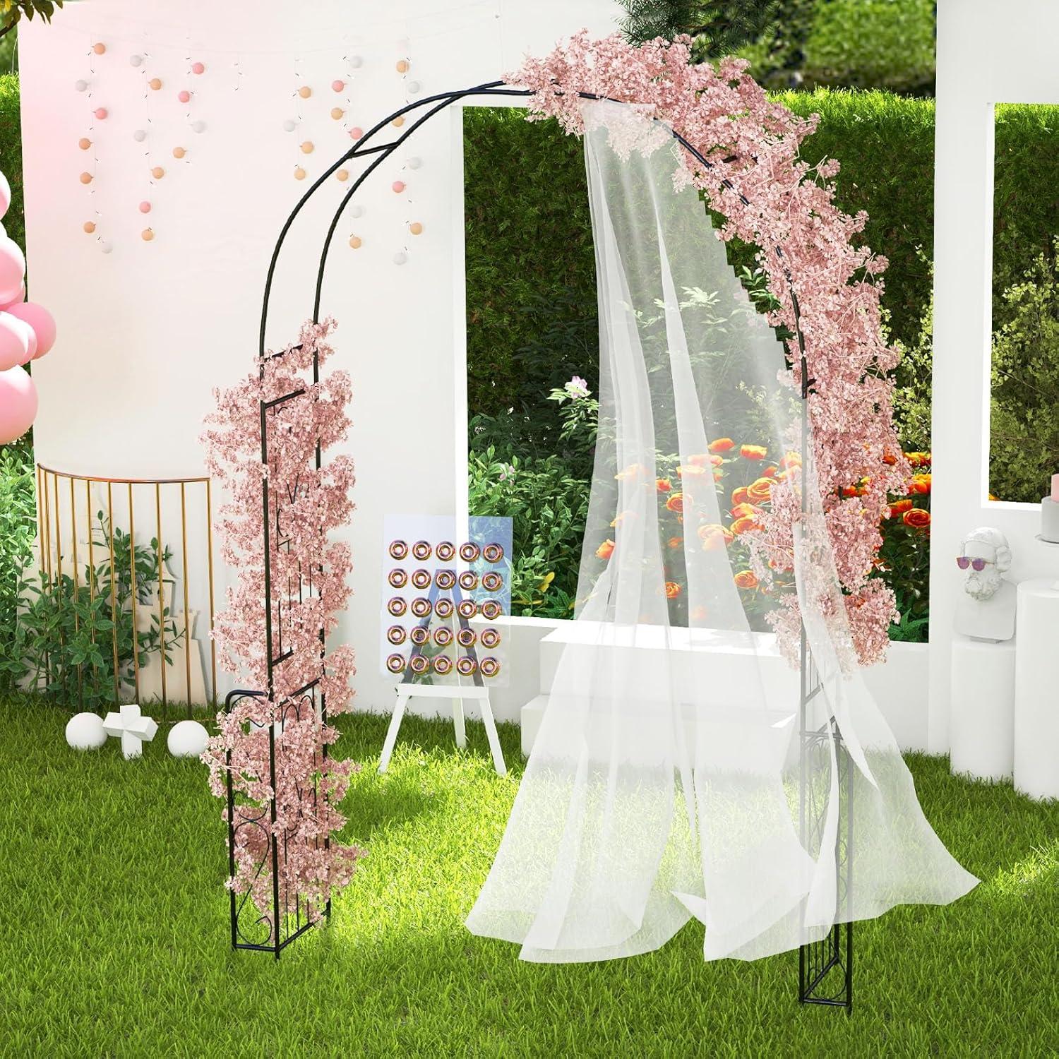 Blooming Garden Arch Pergola. 7.9Ft Metal Gazebo Pergola
