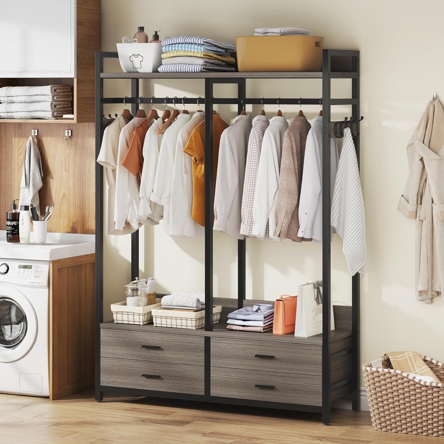 Heavy Duty Garment Rack With 4 Drawers