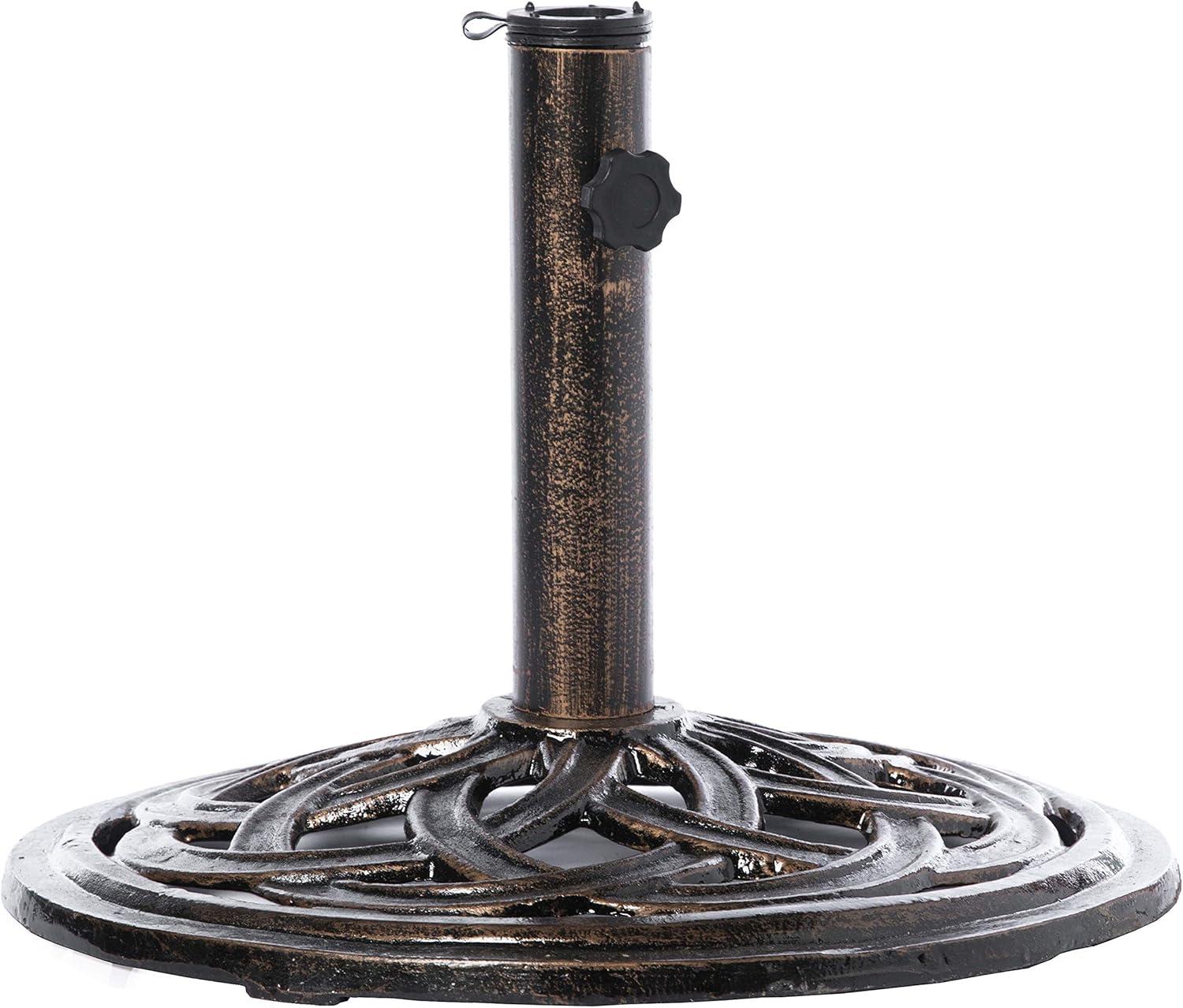 20 lb. Bronze Cast Iron Round Patio Umbrella Base Holder