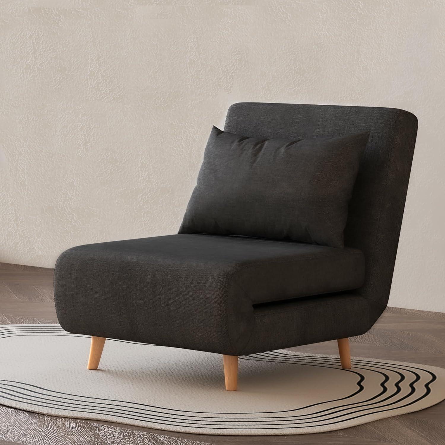 Artdeco Home Tustin Polyester Convertible Chair, Charcoal