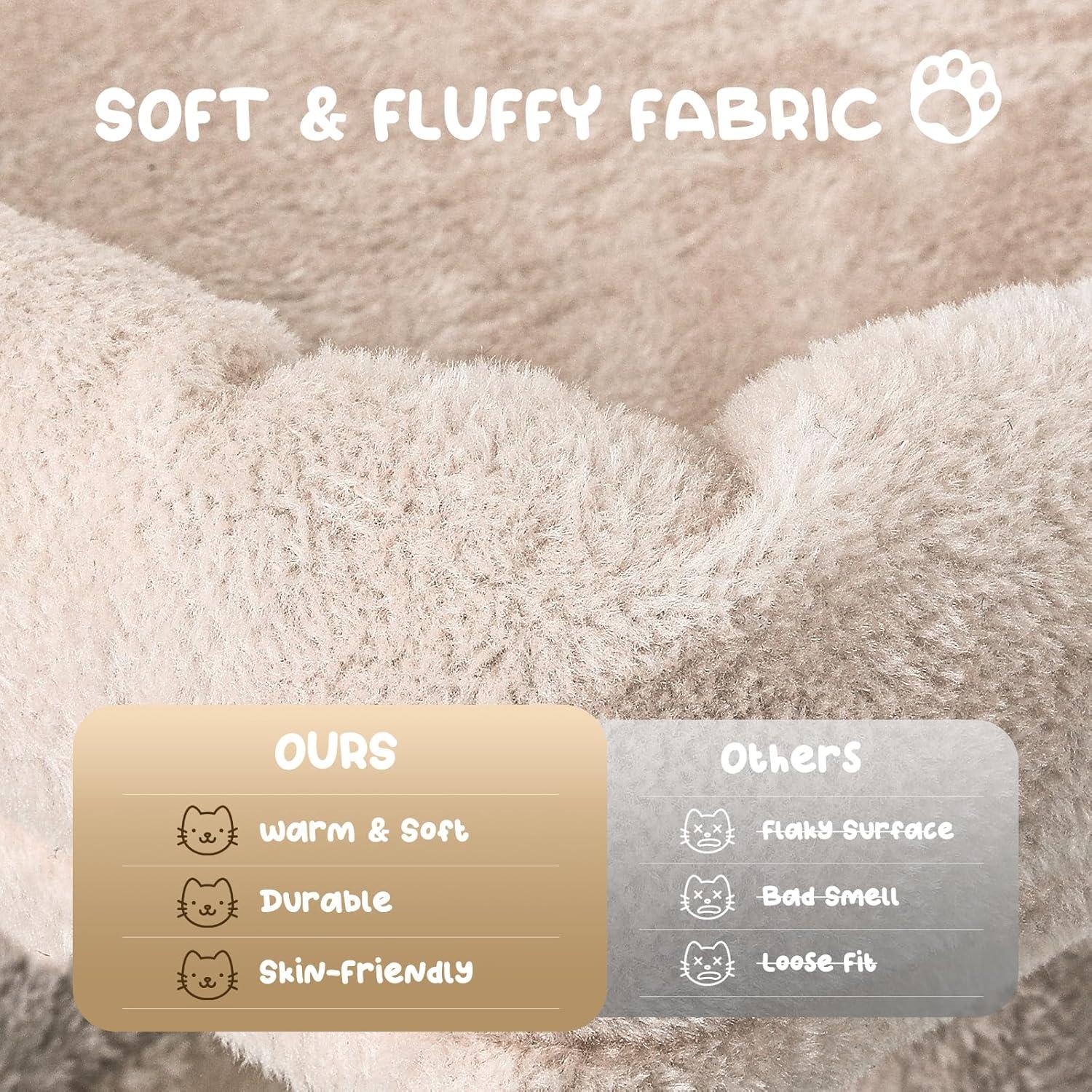 MoNiBloom Cat Tree Houses for Indoors, Multi-Level Cat Tree Tower, 70" Height（Beige）