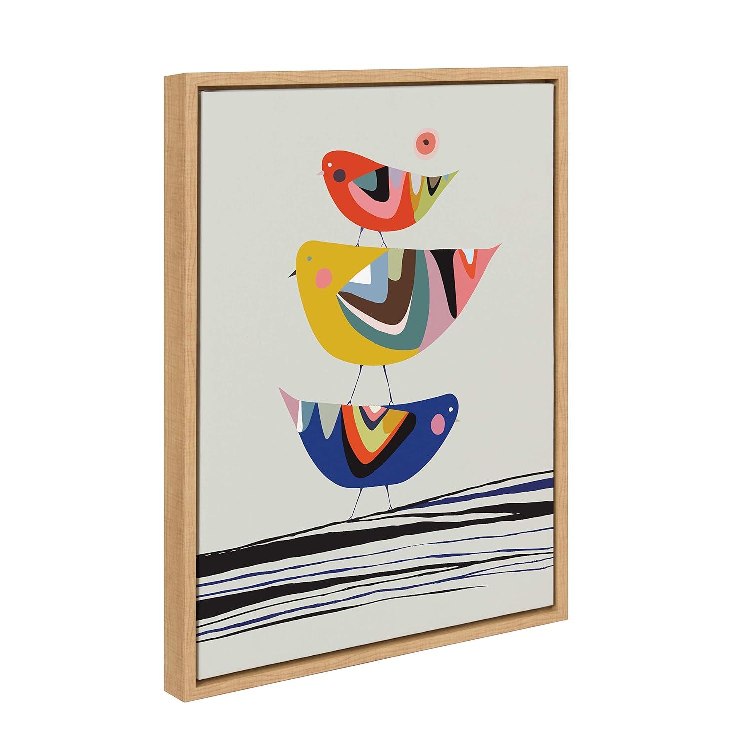 18" x 24" Sylvie The Family Tree By Rachel Lee Framed Wall Canvas Natural: Modern Decor, Animal Subject - Kate & Laurel All Things Decor