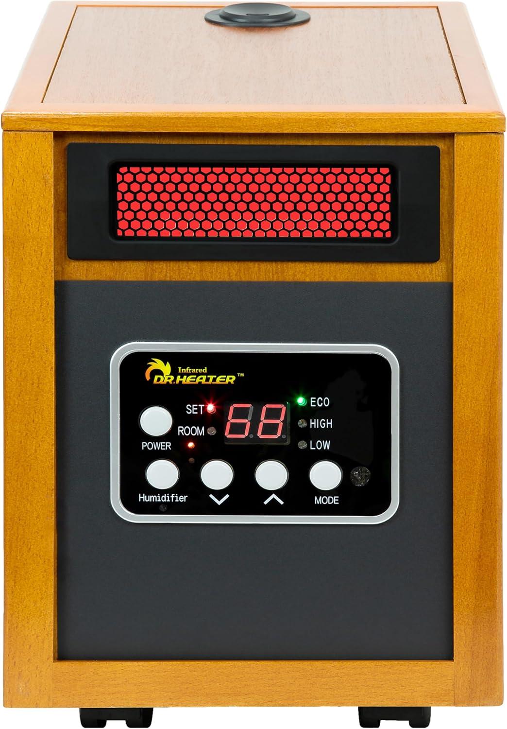 Dr. Infrared Heater DR. INFRARED HEATER DR-968H Indoor Portable Space Heater with Humidifier, 1500-Watt, Cherry