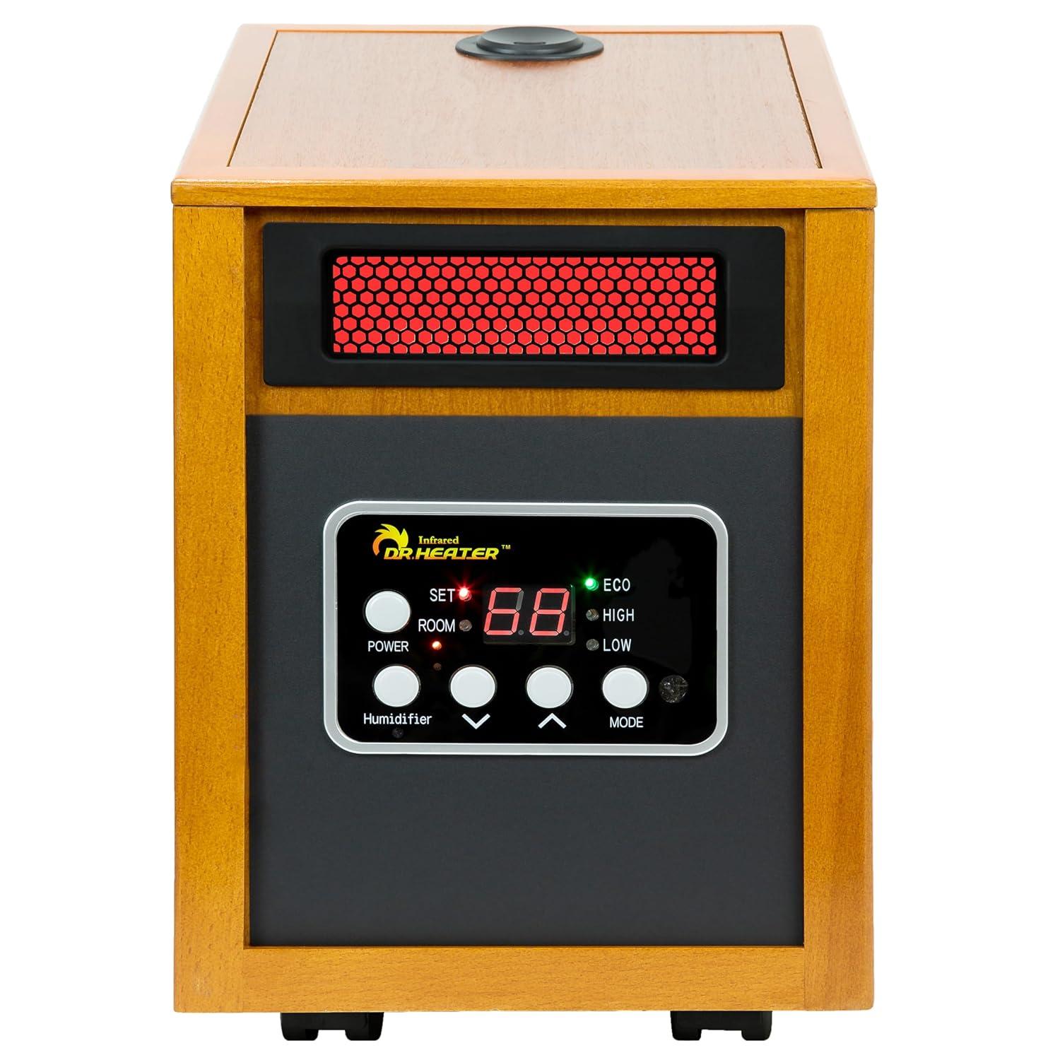 Dr. Infrared Heater DR. INFRARED HEATER DR-968H Indoor Portable Space Heater with Humidifier, 1500-Watt, Cherry