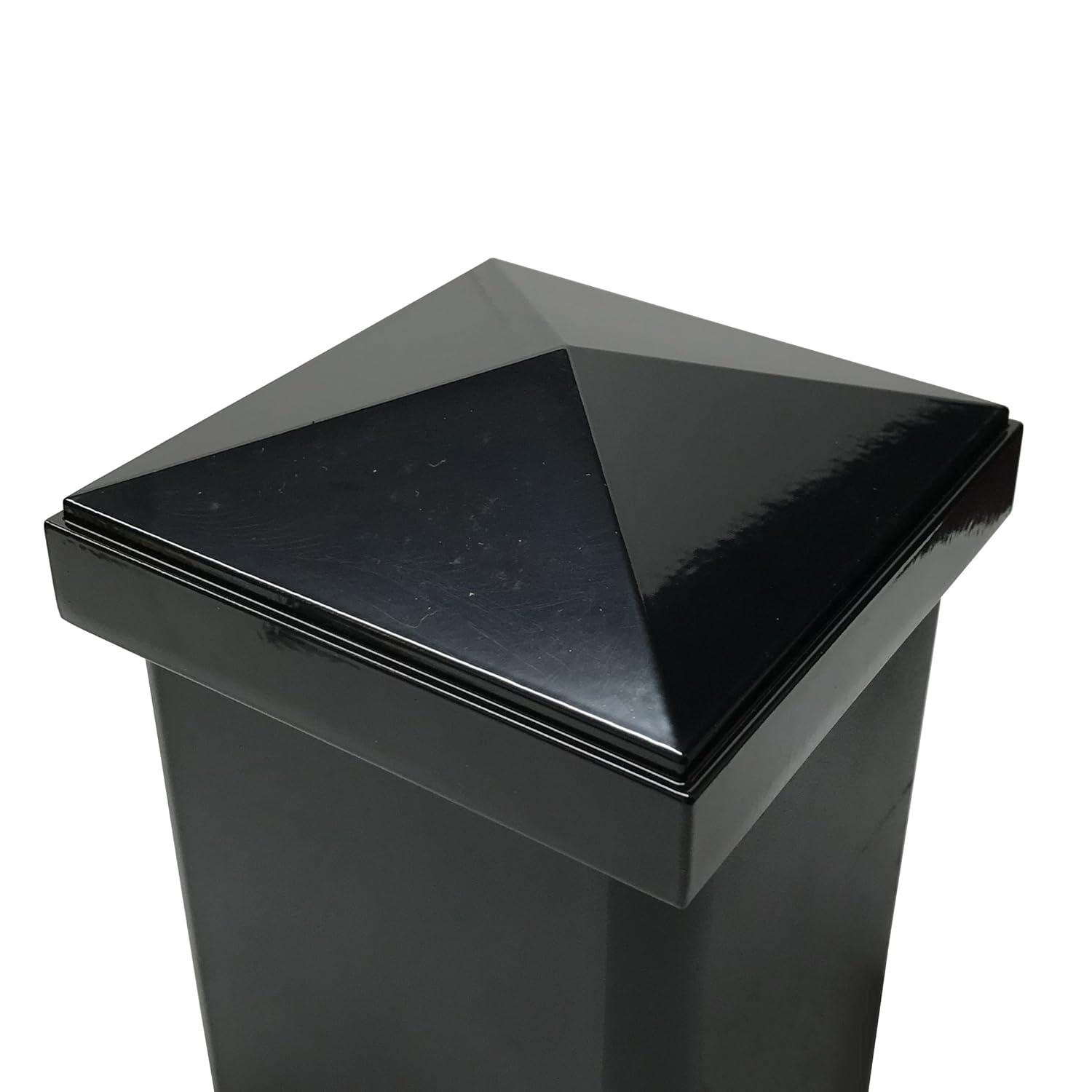 Tapa de Poste Piramidal de Aluminio de 4" x 4" para Postes de Metal - Ajuste a Presión - Negro