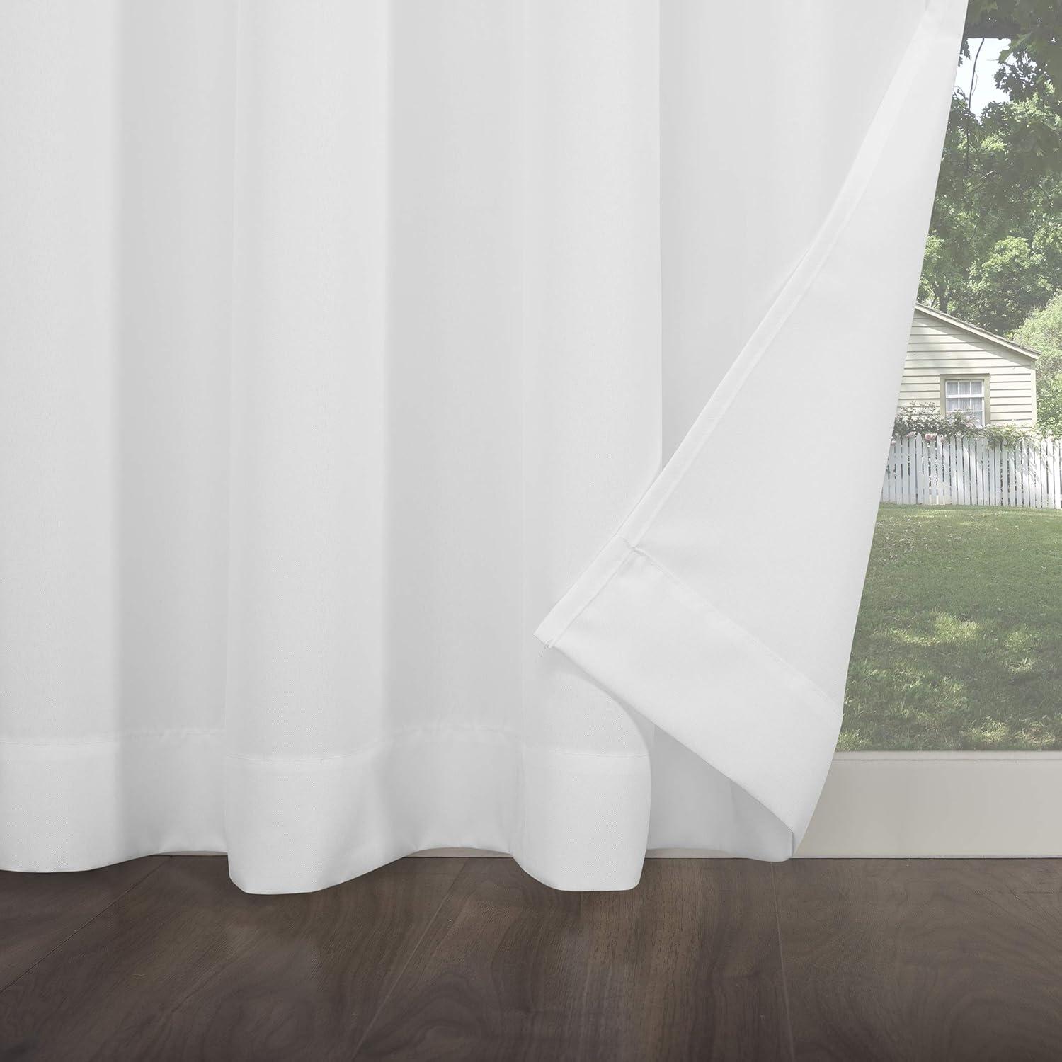 54"x84" Sun Zero Room Darkening Sailor UV Protectant Grommet Indoor/Outdoor Curtain Panel White: Patio Door Curtains