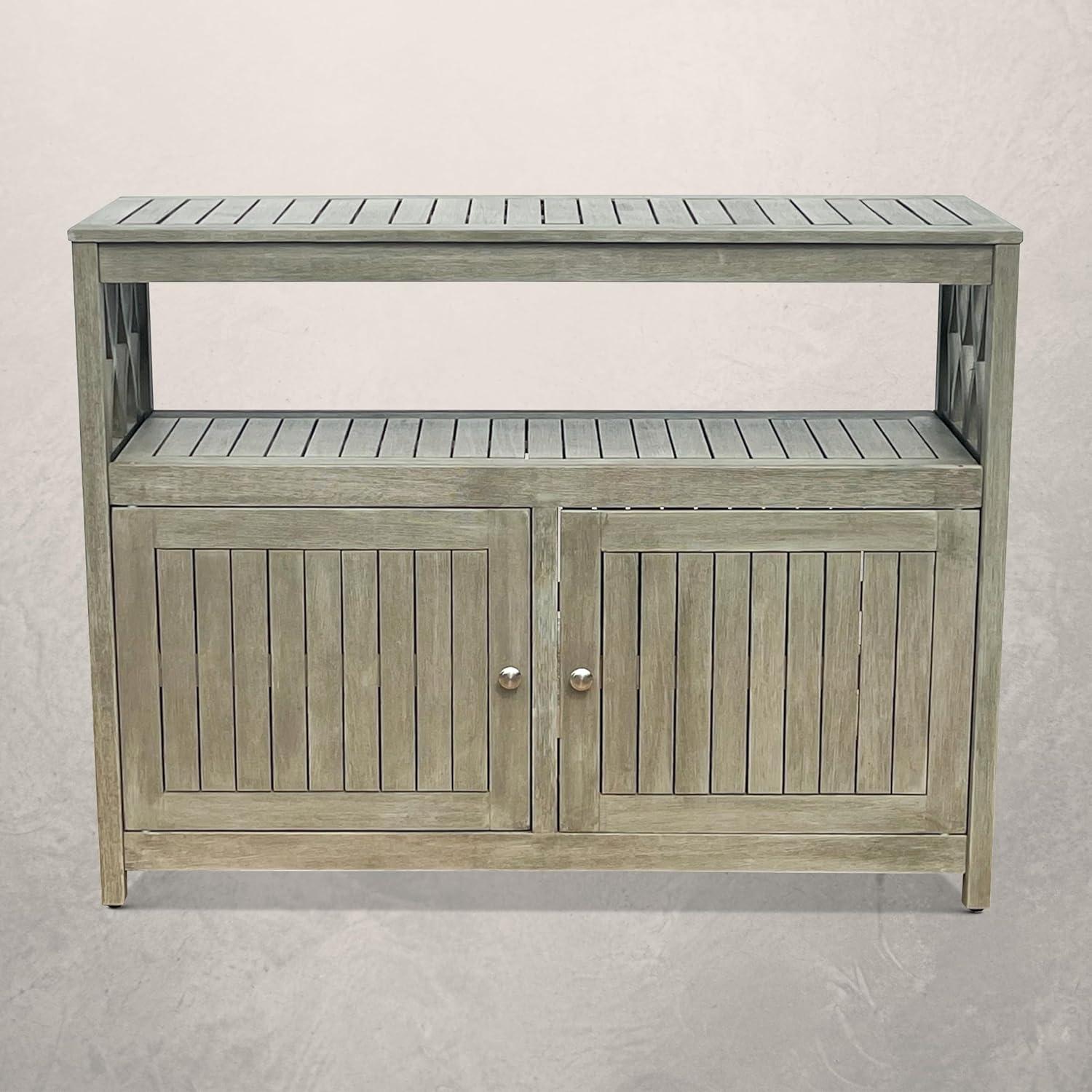 DTY Outdoor Living Longs Peak Eucalyptus Sideboard, Driftwood Gray