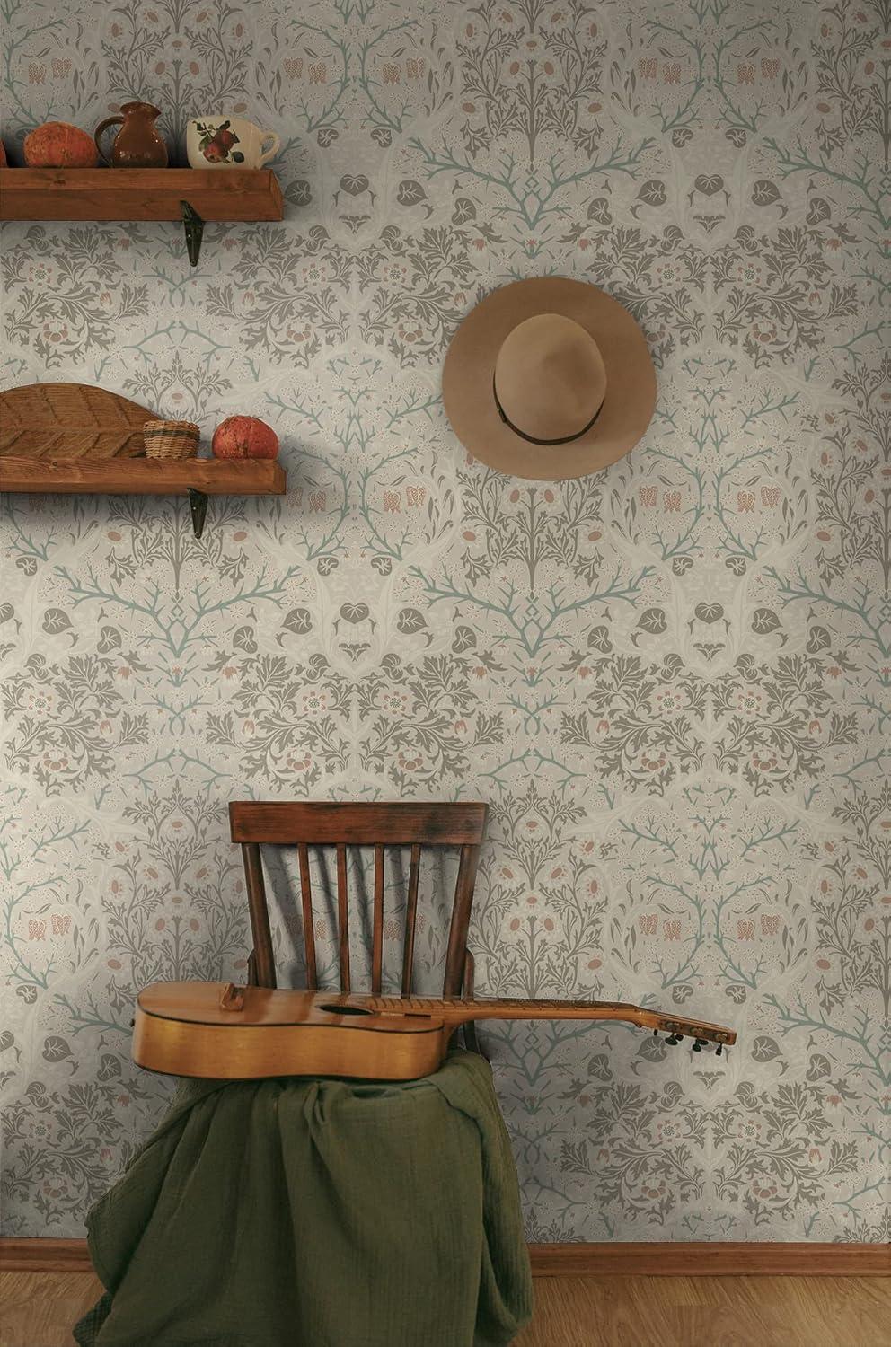 NextWall Lunar Rock & Clay Victorian Garden Peel and Stick Wallpaper