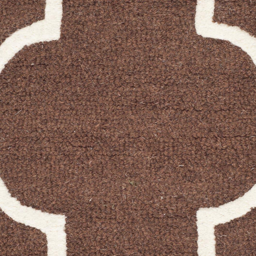 SAFAVIEH Cambridge Kevin Geometric Wool Area Rug, Dark Brown/Ivory, 3' x 5'