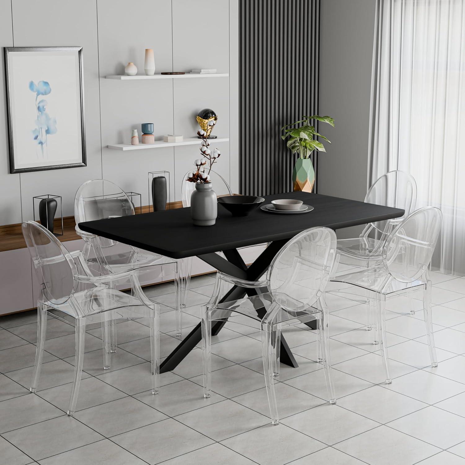 LeisureMod Carroll Modern Acrylic Dining Side Chair