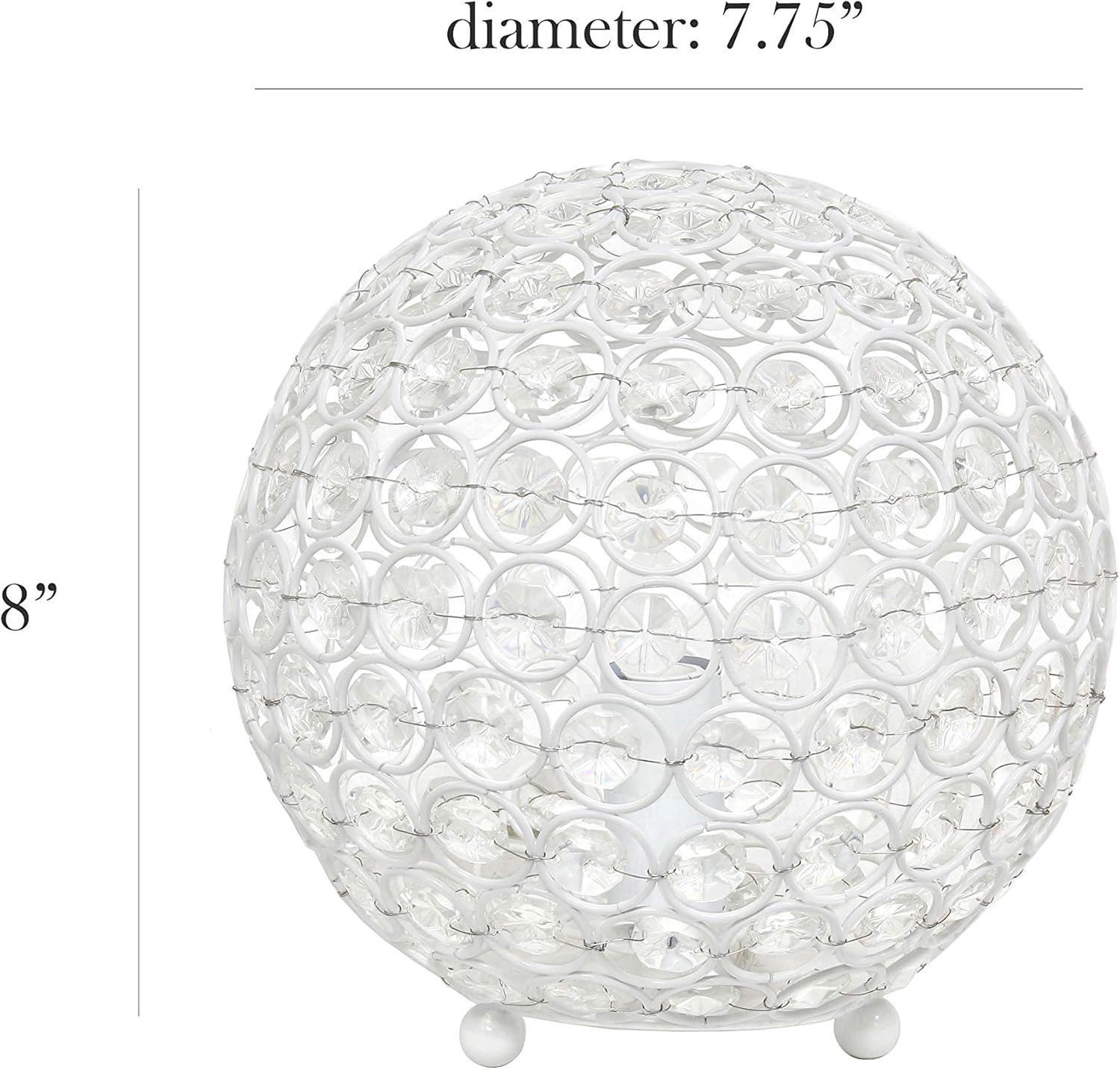 White Crystal Sequin Table Lamp for Kids Nursery