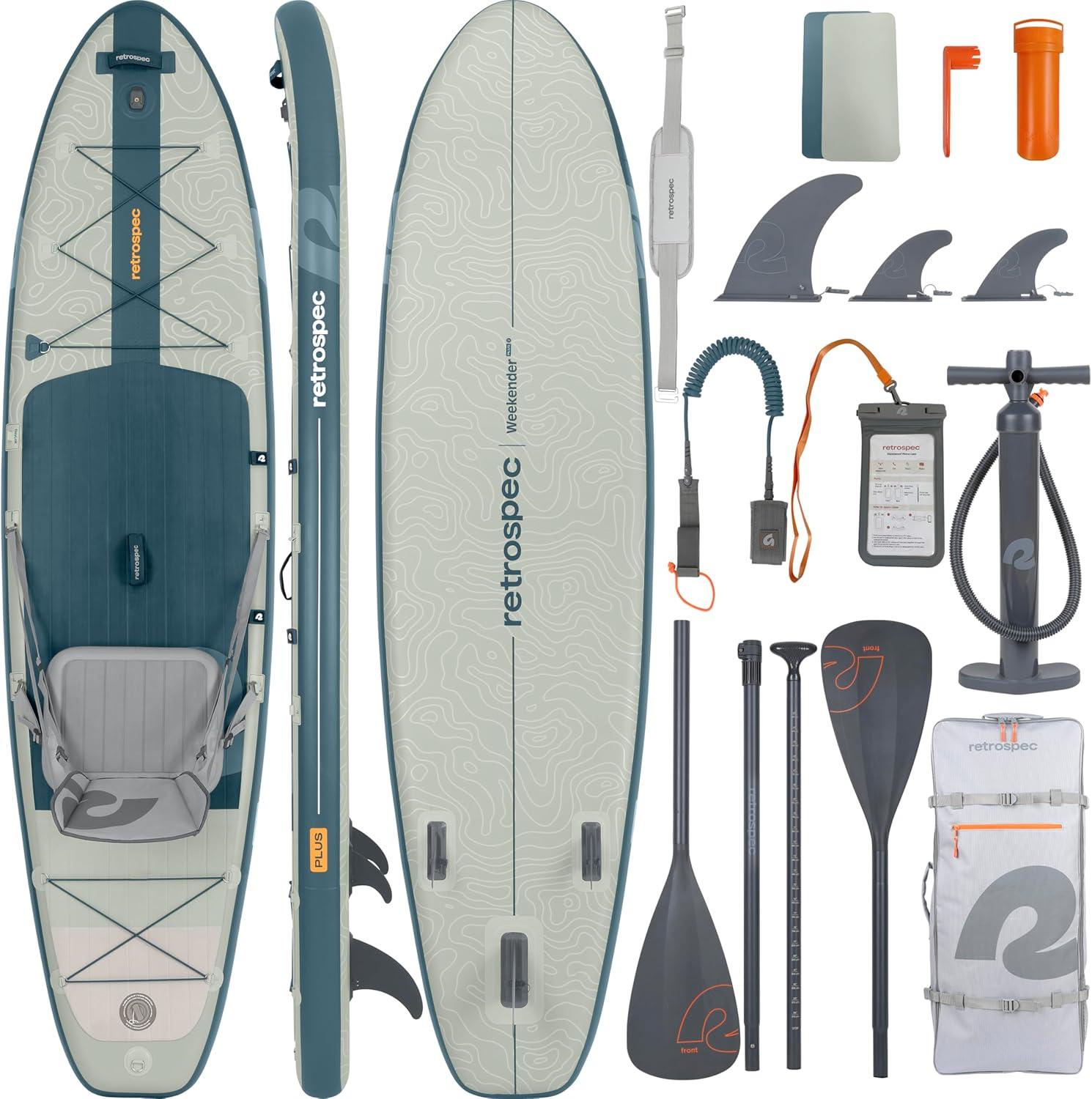 River Rock Inflatable Stand-Up Paddleboard with Kayak Seat