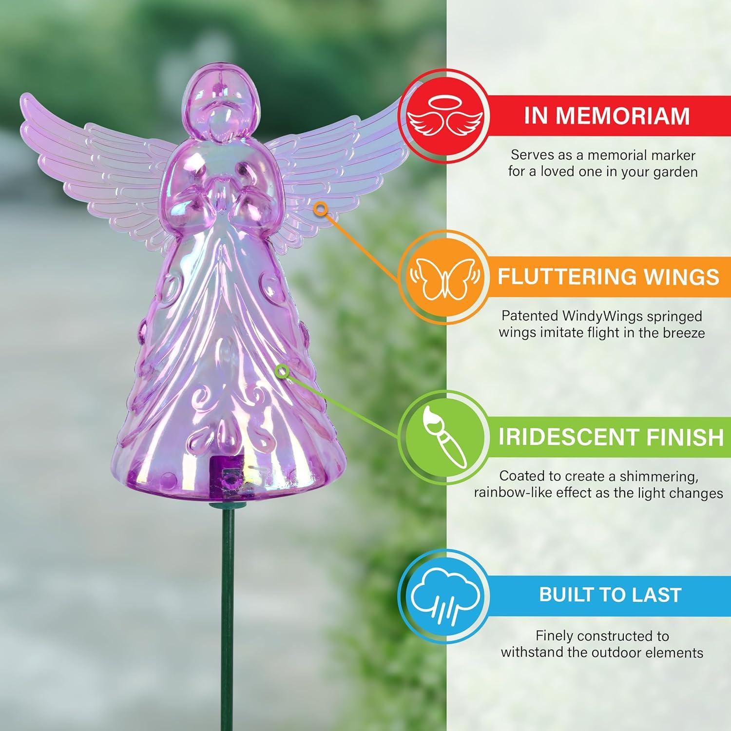 Exhart 2 Piece Angel WindyWing Garden Stakes, 4.5 by 30 Inches (Set of 2)