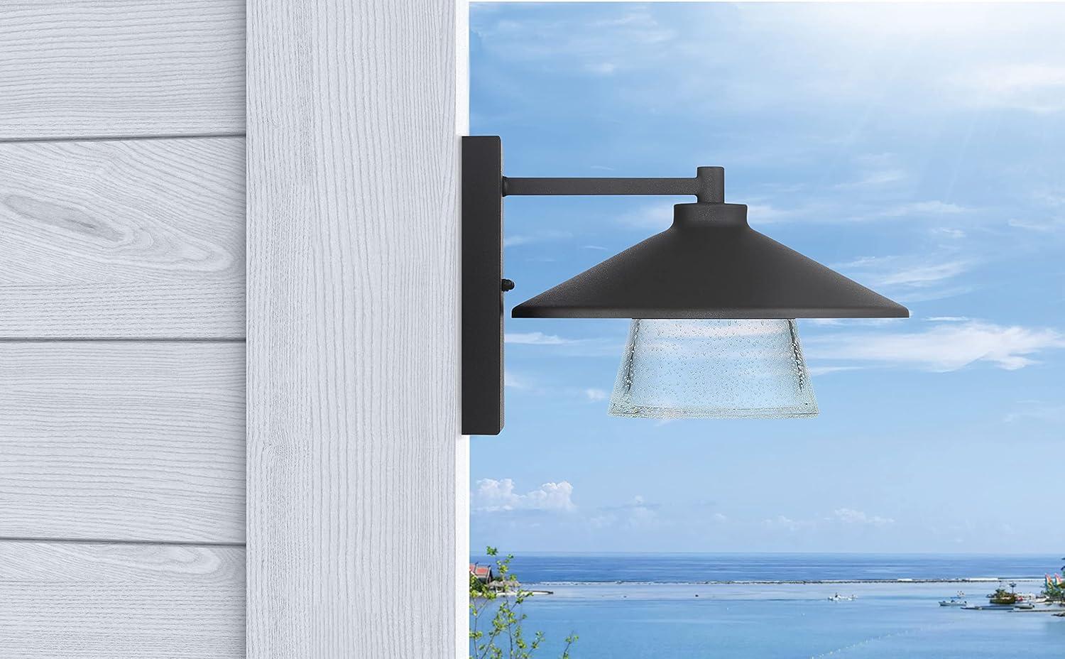 Black Metal Dimmable LED Outdoor Wall Sconce