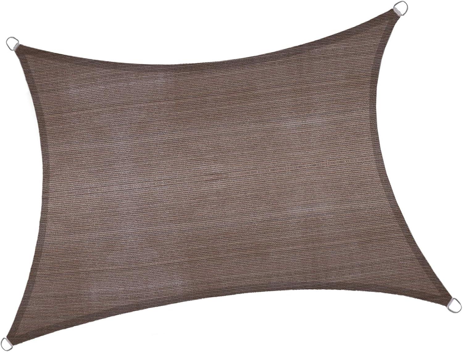 LOVE STORY Sun Shade Sail 6.5' x 10' Brown Rectangle Canopy UV Block Cover for Outdoor Patio Backyard Garden (We Make Custom Size)