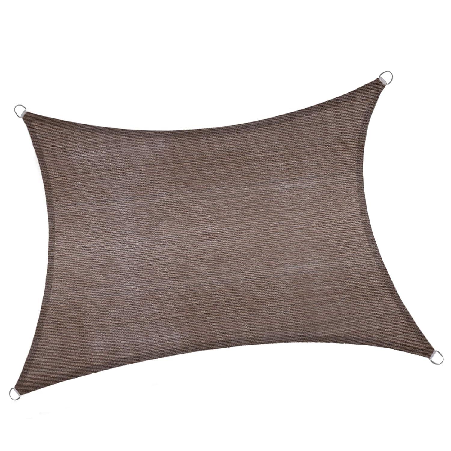 LOVE STORY Sun Shade Sail 6.5' x 10' Brown Rectangle Canopy UV Block Cover for Outdoor Patio Backyard Garden (We Make Custom Size)