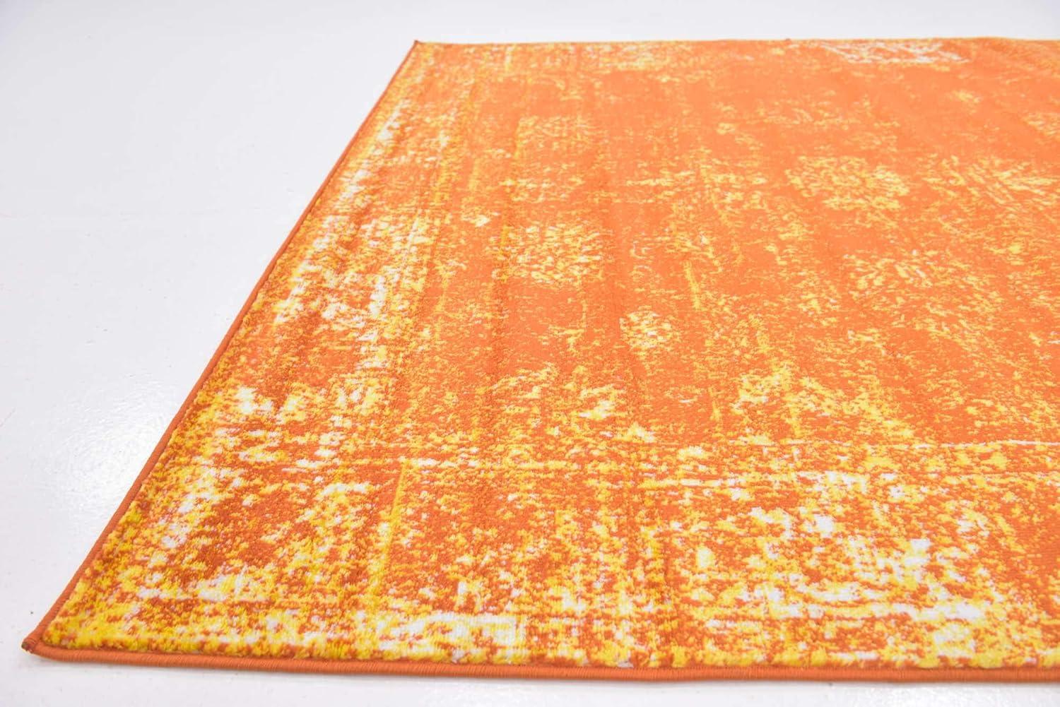 Unique Loom 6' 0 x 6' 0 Sofia Casino Orange Area Rug