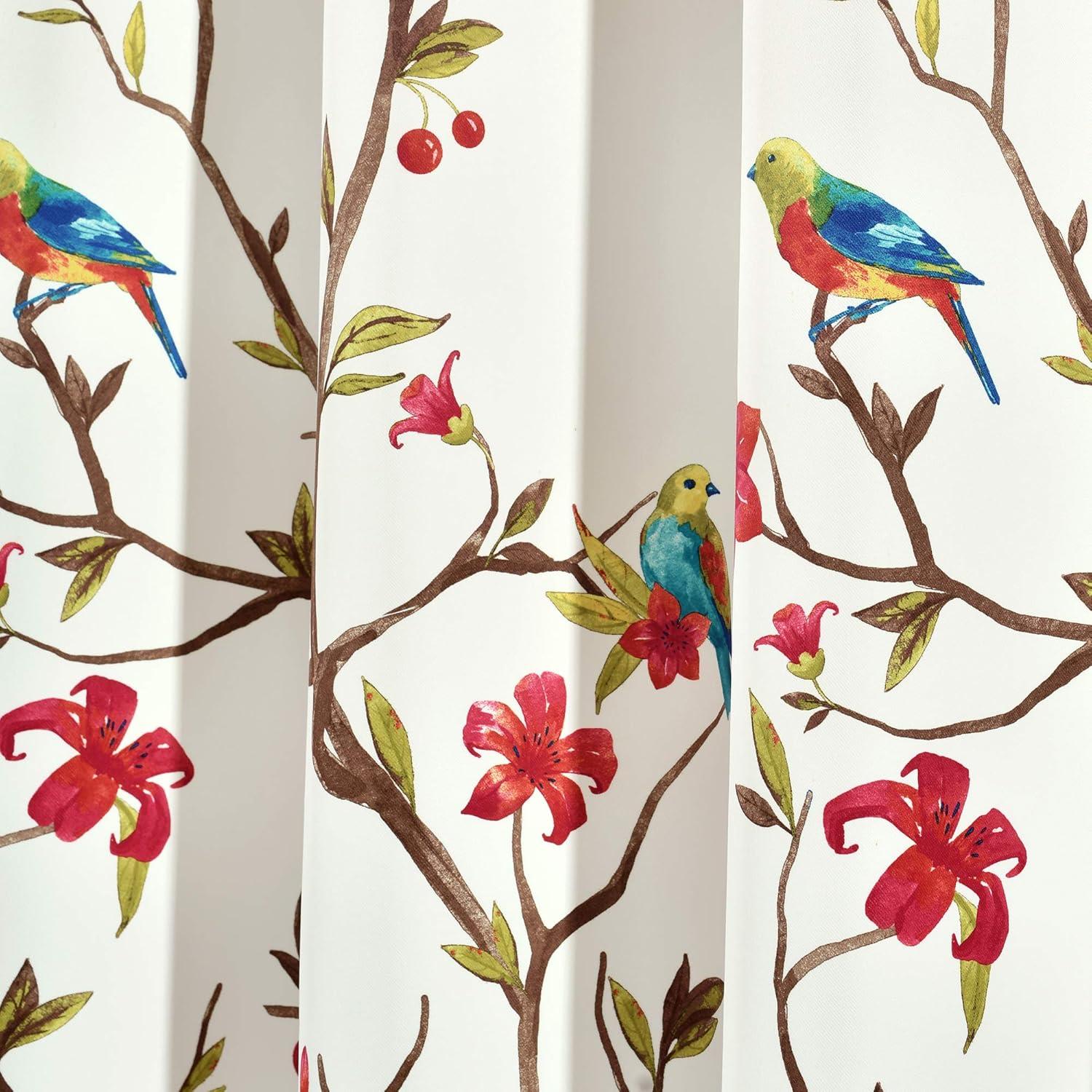 Set of 2 Neela Birds Light Filtering Window Curtain Panels - Lush Décor