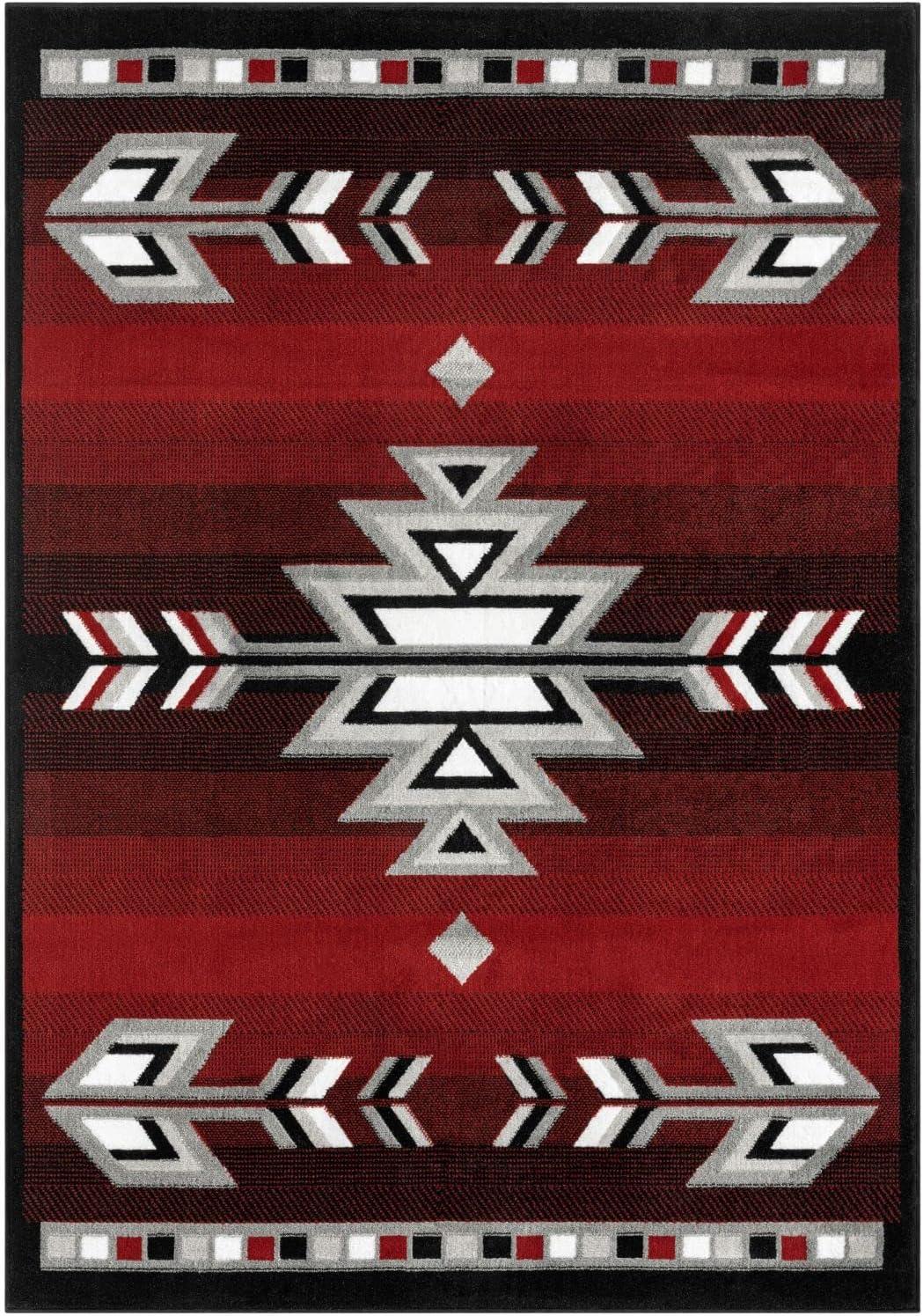 Home Dynamix Premium Sagrada Southwestern Geometric Area Rug, Red/Grey, 5'2"x7'4"