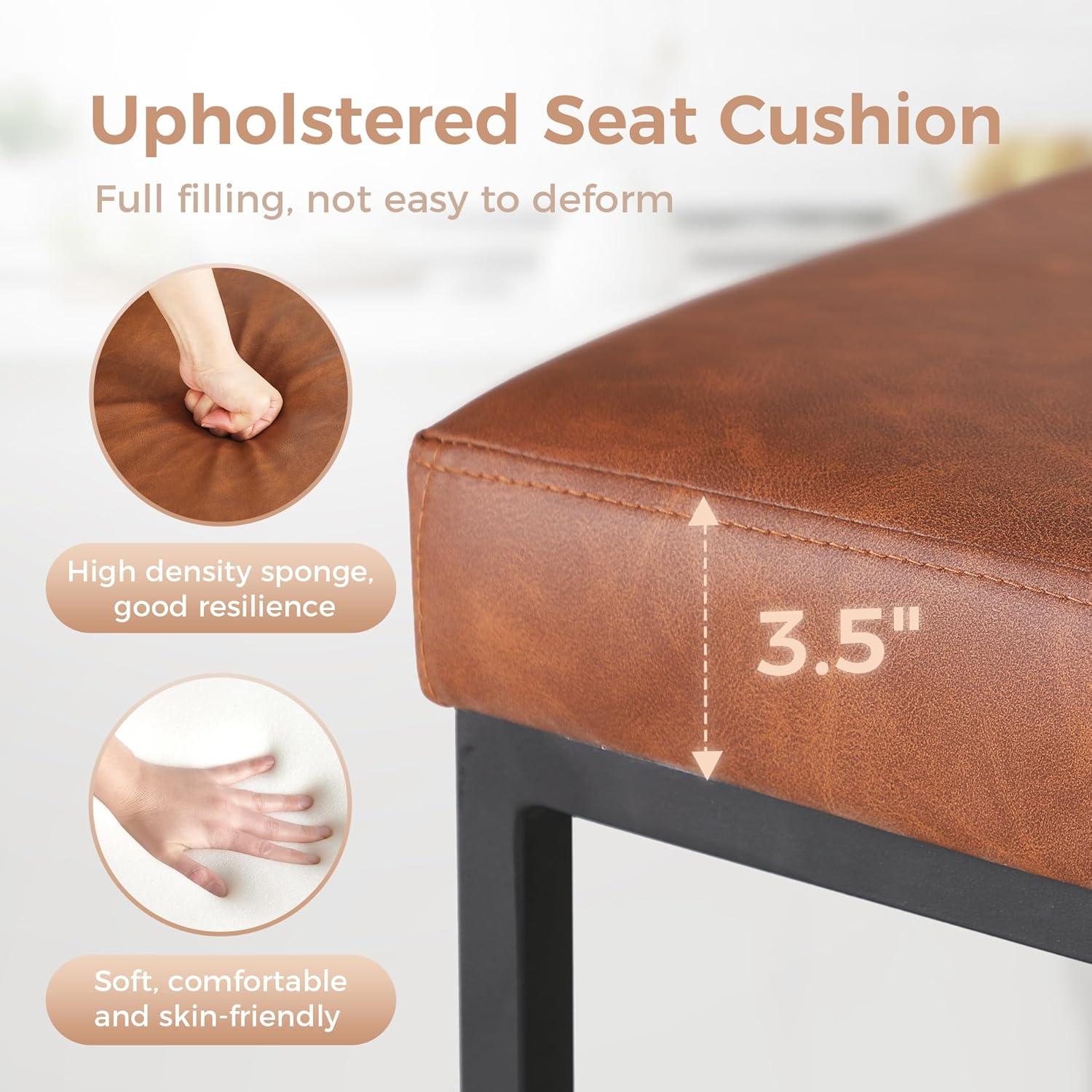 Wade Logan® Catharinus Extra Tall Bar Stool Set - Black Metal Base & Waterproof Faux Leather (Set of 3)