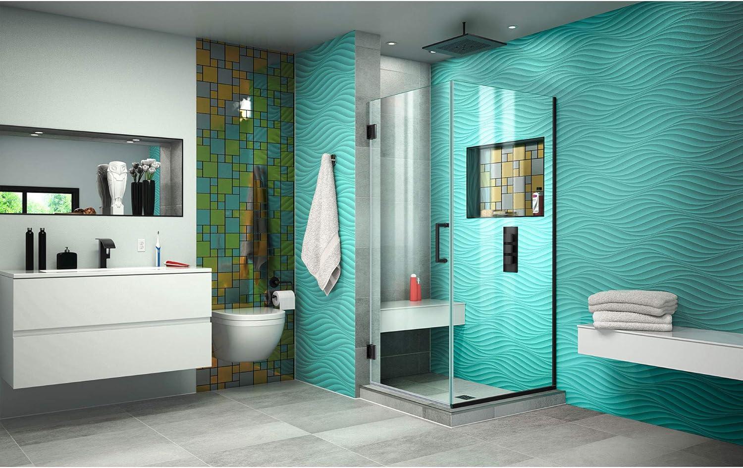 Unidoor Plus 30.375" W x 30" D x 72" H Frameless Pivot Rectangle Shower Enclosure